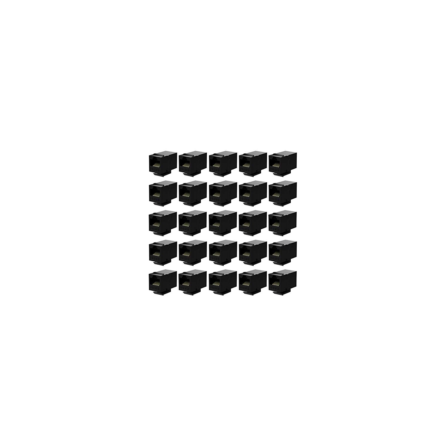 Rj45 Coupler Cat6 Keystone Jack Inline Coupler Female to Female Insert Coupler 25 Pack Black