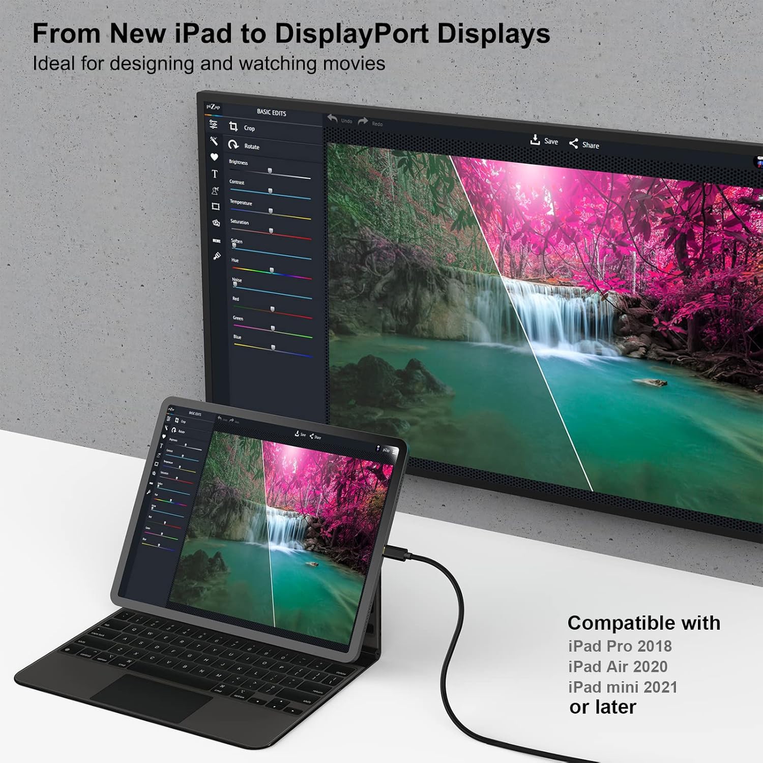 BENFEI USB C to DisplayPort 6 Feet Cable(8K@60Hz 4K@144Hz), USB Type-C to DP Adapter