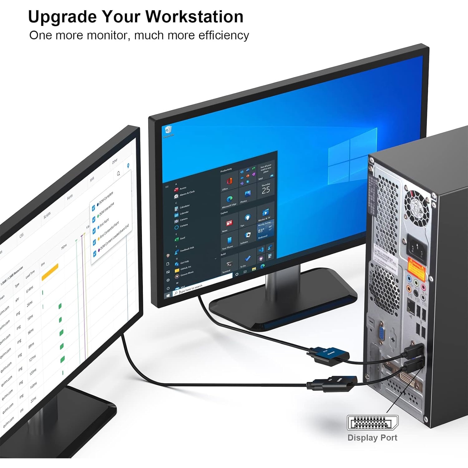 DisplayPort vers VGA, adaptateur plaqué or DP vers VGA de Benfei compatible avec Lenovo, Dell, HP, ASUS