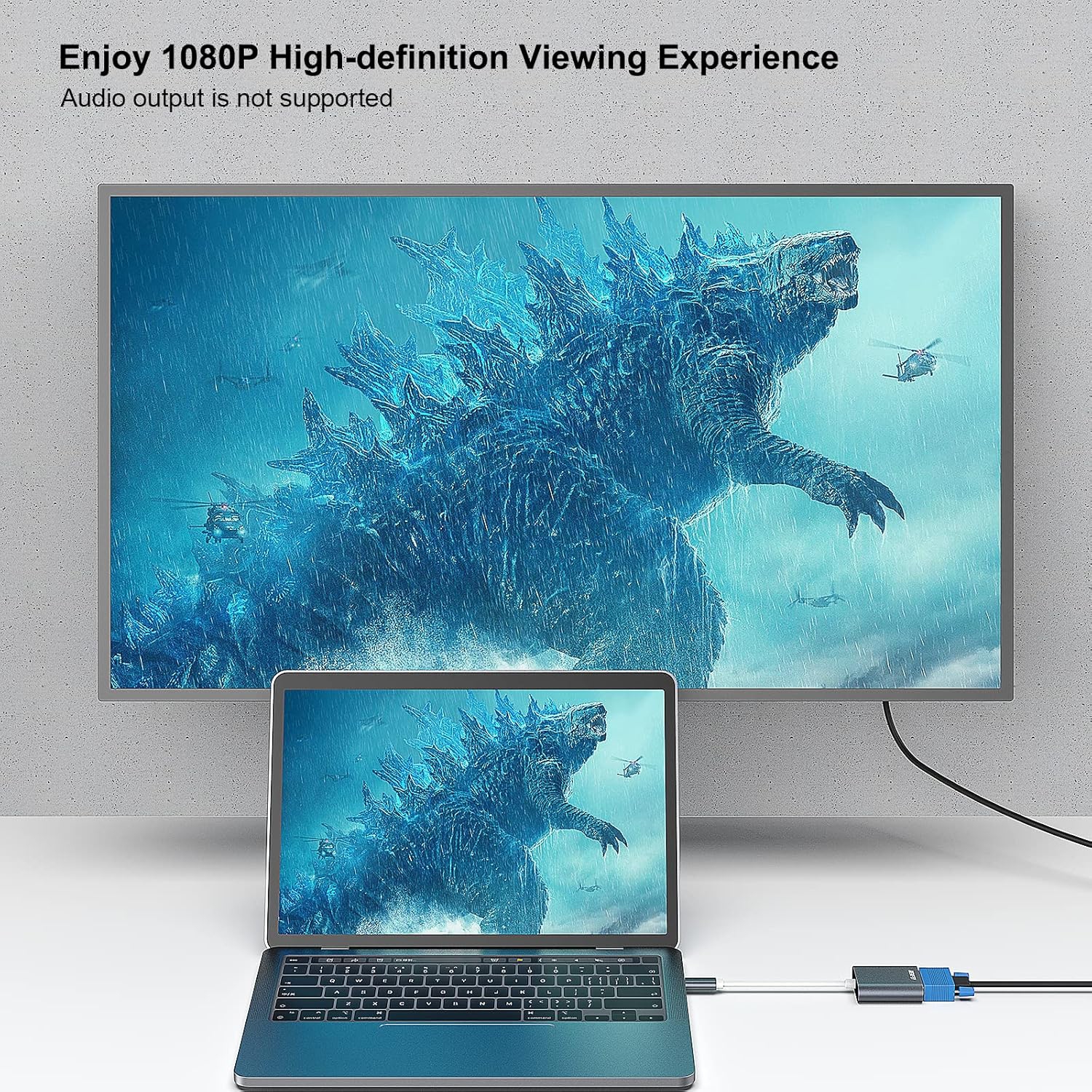 BENFEI USB-C to VGA Adapter, Thunderbolt 3/4 Compatible for iPhone 15, MacBook, Aluminium Shell