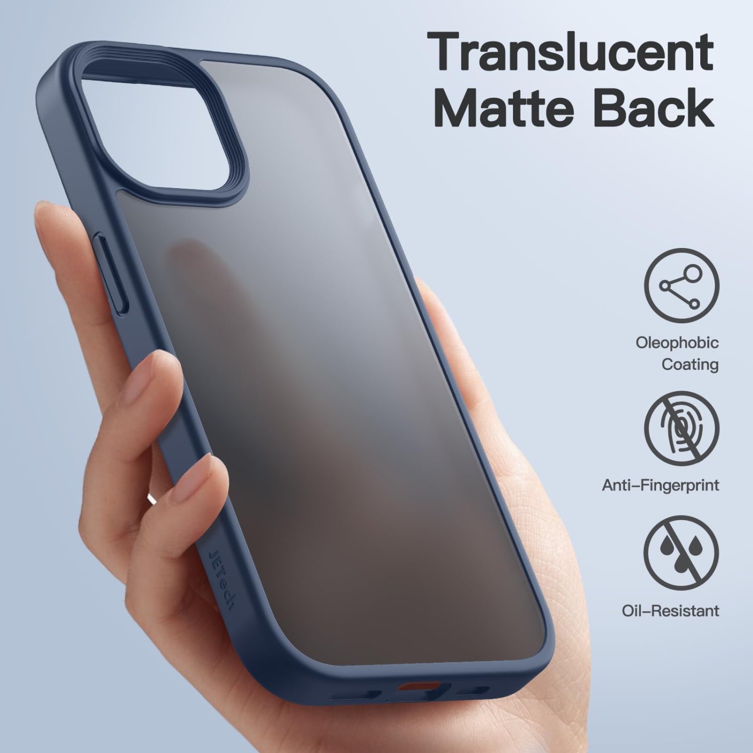 Étui mat pour iPhone 15 6,1 po, protection antichoc de qualité militaire, dos givré translucide, anti-empreintes