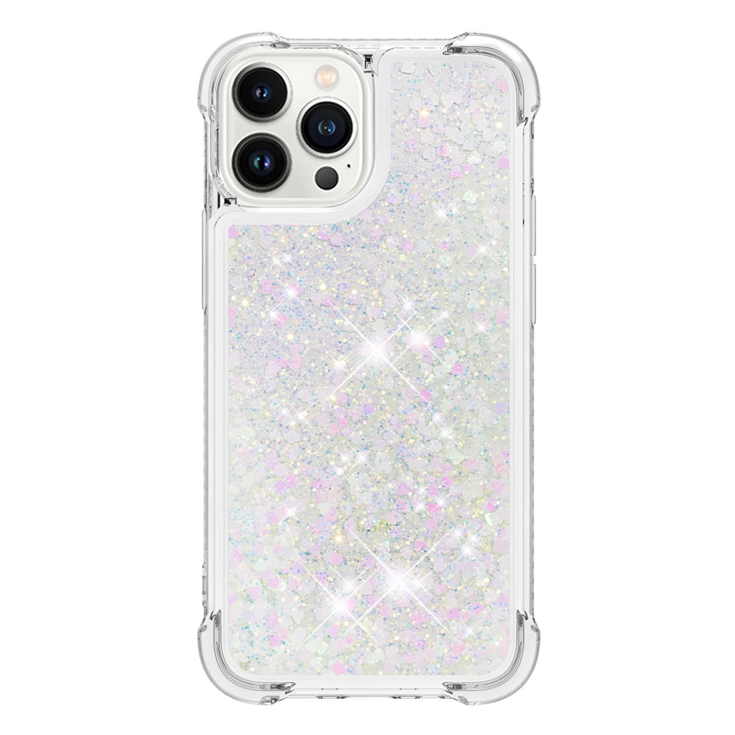 Case for iPhone 15 Pro Max, Bling Glitter Liquid Clear Case Floating Quicksand Shockproof Protective Sparkle Silicone Soft TPU Case for iPhone 15 Pro