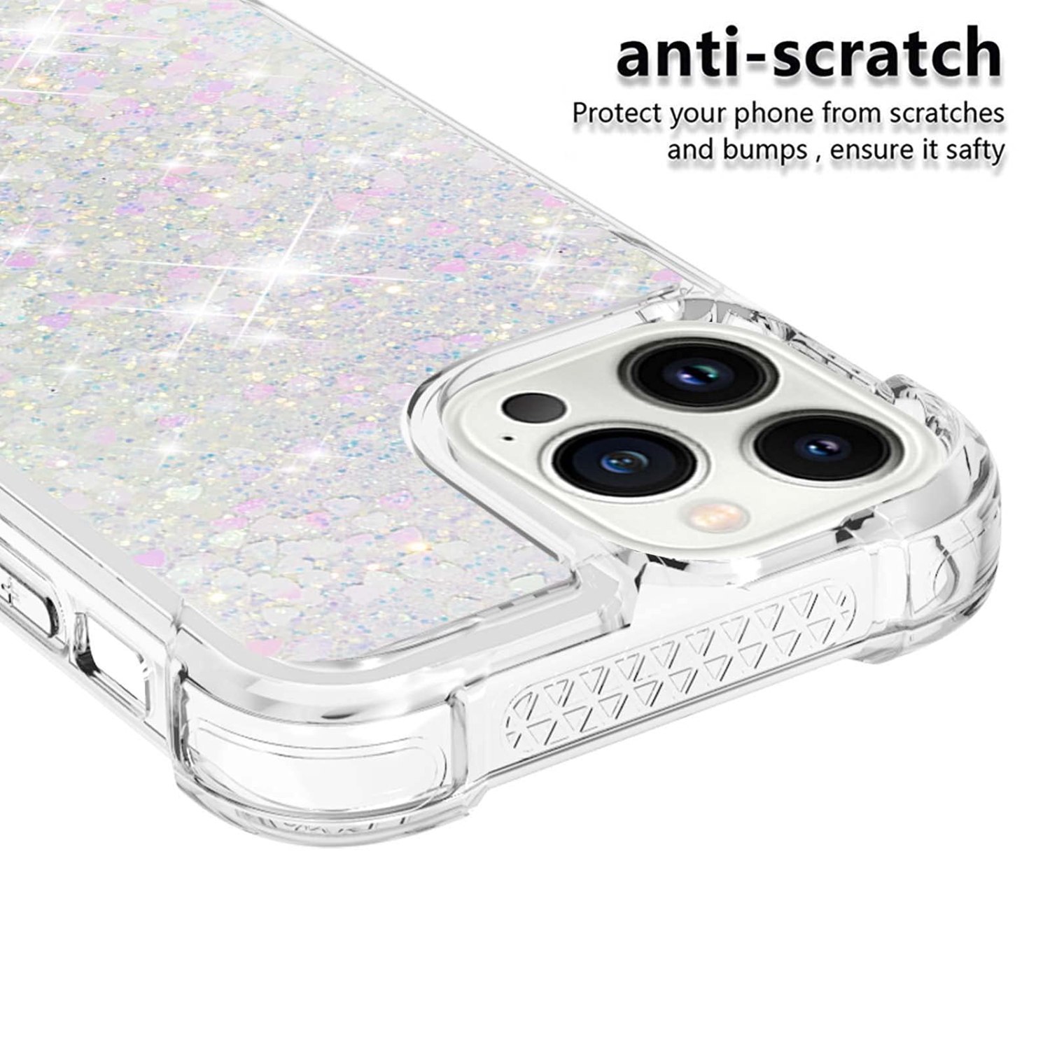 Case for iPhone 15 Pro Max, Bling Glitter Liquid Clear Case Floating Quicksand Shockproof Protective Sparkle Silicone Soft TPU Case for iPhone 15 Pro