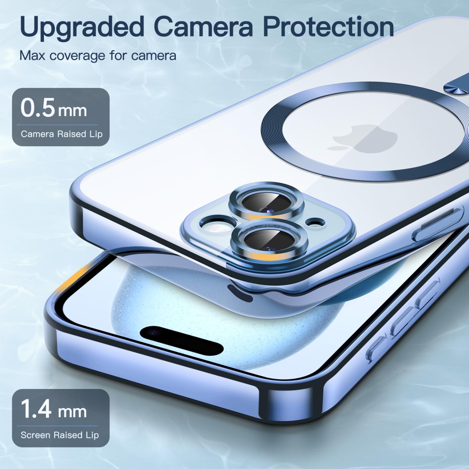 Electroplated Case for iPhone 15 Plus 6.7-Inch, Camera Lens Full Protection, Compatible with MagSafe Wireless Charging, Shockproof Soft TPU Phone