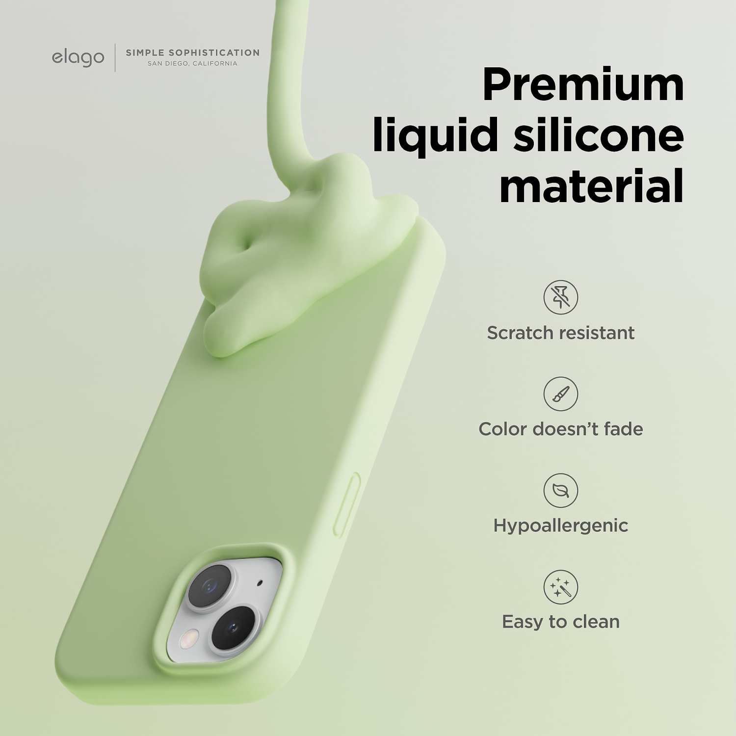 iPhone – Étui 15, étui en silicone liquide, couverture de protection complète du corps, antichoc, étui mince pour téléphone, doublure douce en