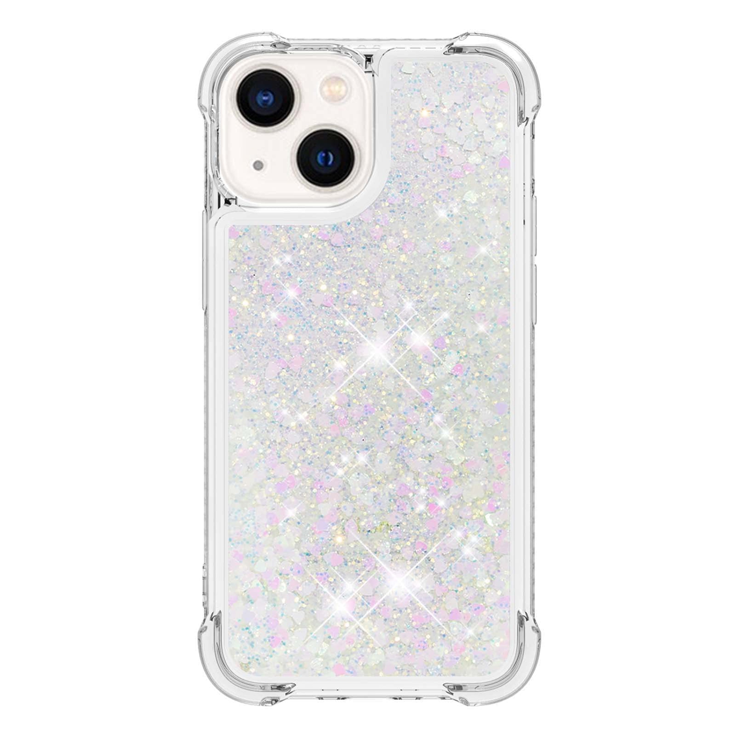 Case for iPhone 15 Plus 6.7", Bling Glitter Liquid Clear Case Floating Quicksand Shockproof Protective Sparkle Silicone Soft TPU Case for iPhone 15
