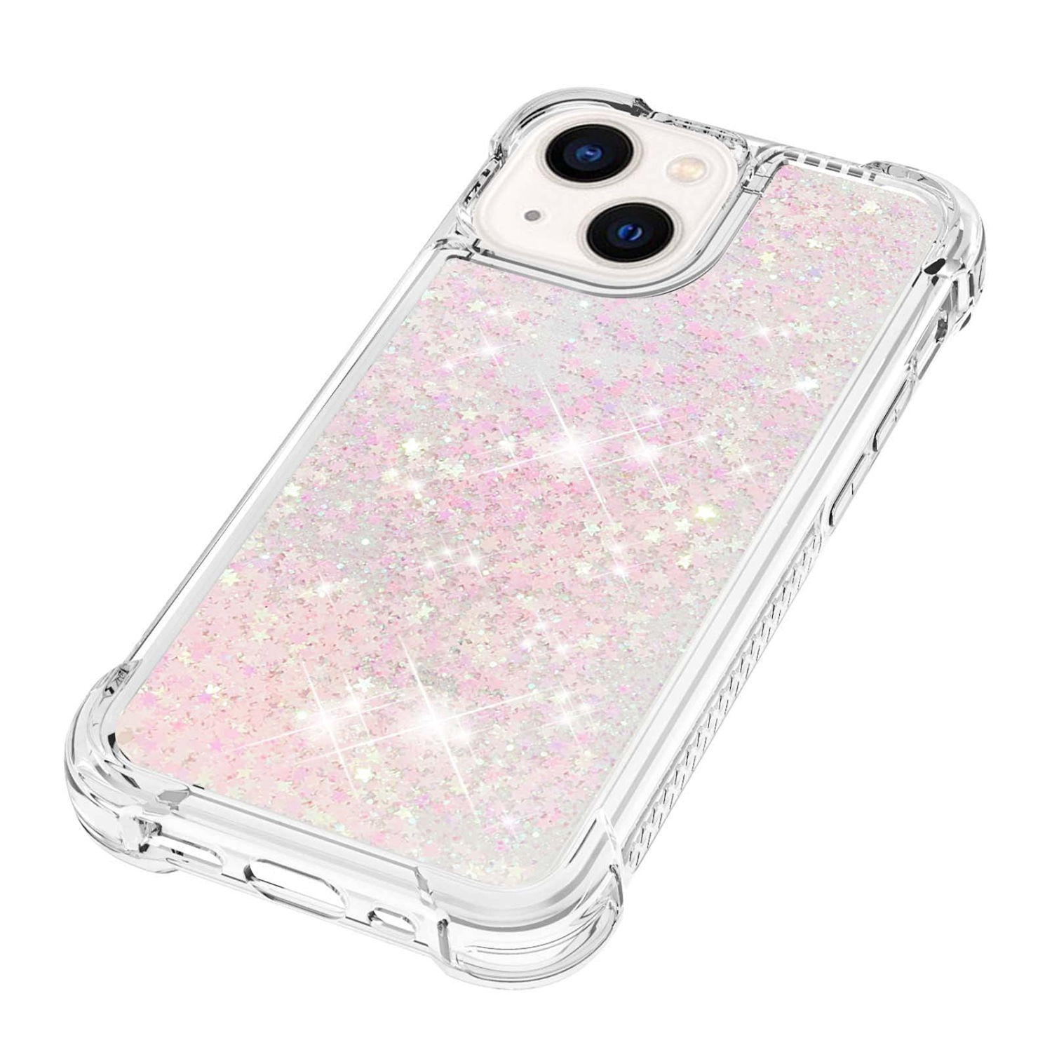 Case for iPhone 15 Plus 6.7", Bling Glitter Liquid Clear Case Floating Quicksand Shockproof Protective Sparkle Silicone Soft TPU Case for iPhone 15