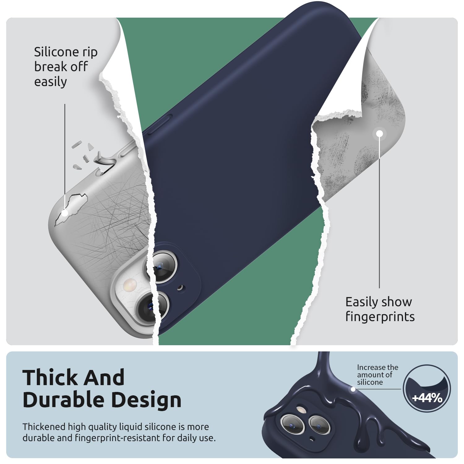 Designed for iPhone 15 Plus Case 6.7 inch, with Camera Protection Liquid Silicone Soft Gel Rubber Phone Case Cover with Lanyard and Microfiber Lining