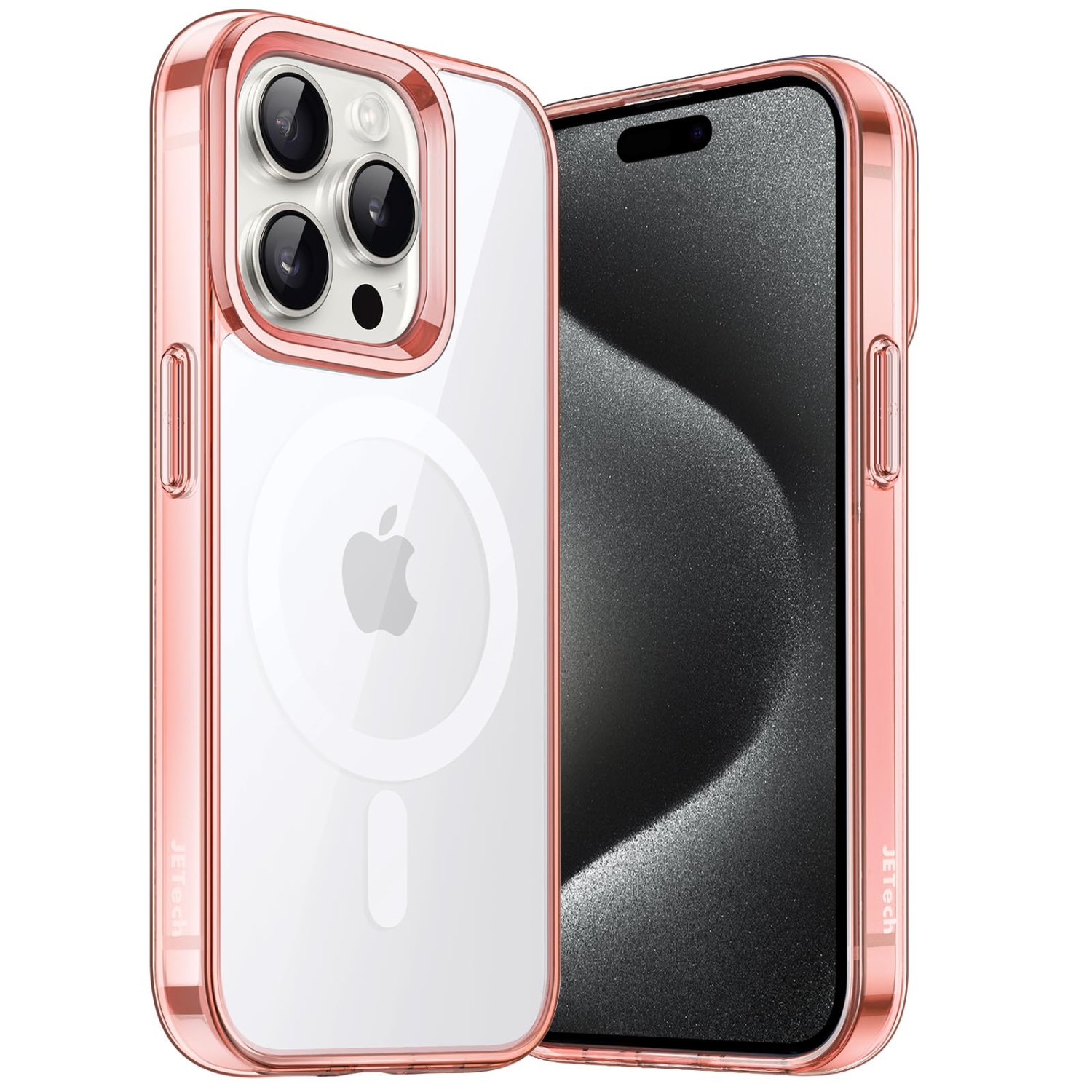 Magnetic Case for iPhone 15 Pro 6.1-Inch Compatible with MagSafe Wireless Charging, Shockproof Phone Bumper Cover, Anti-Scratch Clear Back