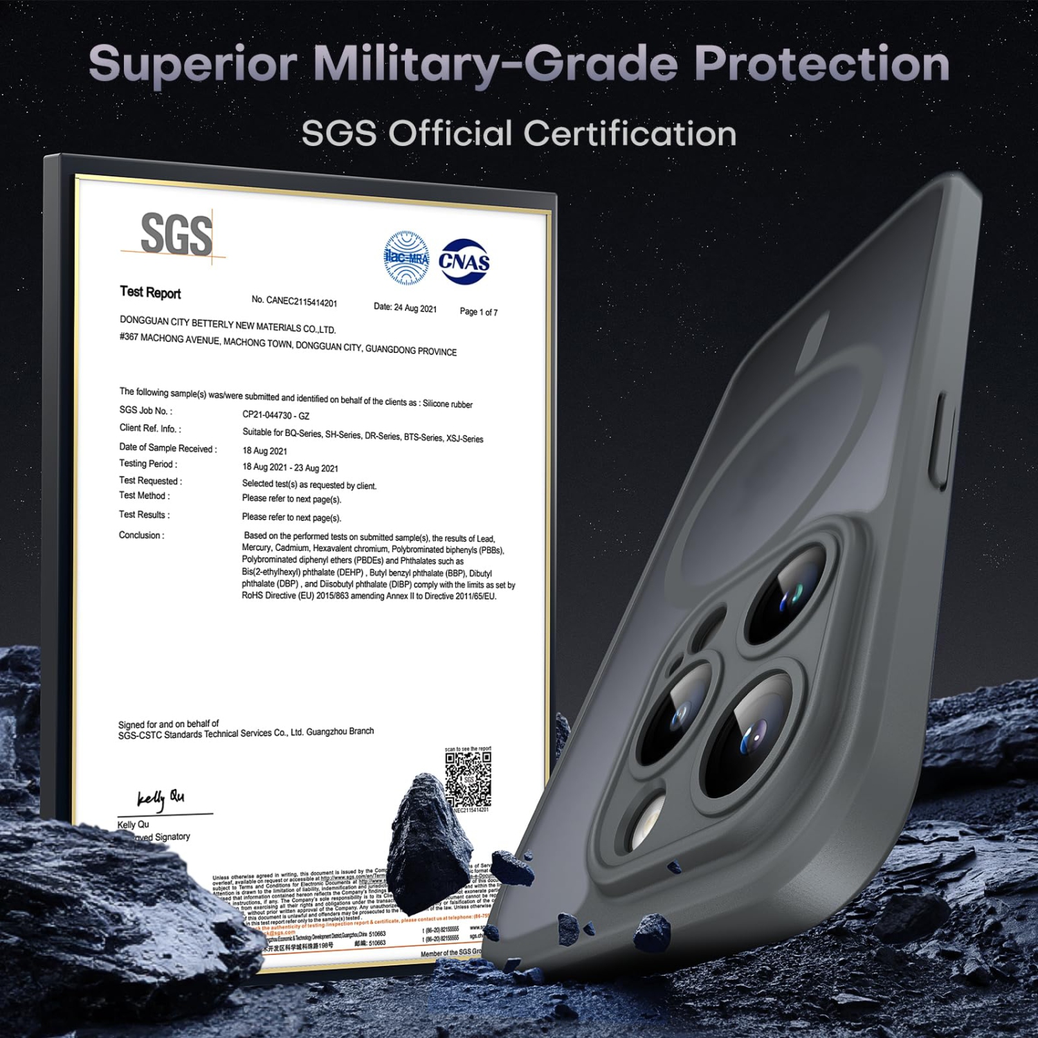 3 in 1 Magnetic for iPhone 15 Pro Max Case, Upgraded Full Camera Protection with 2 Screen Protector, Fit for MagSafe,Translucent Matte Back Phone