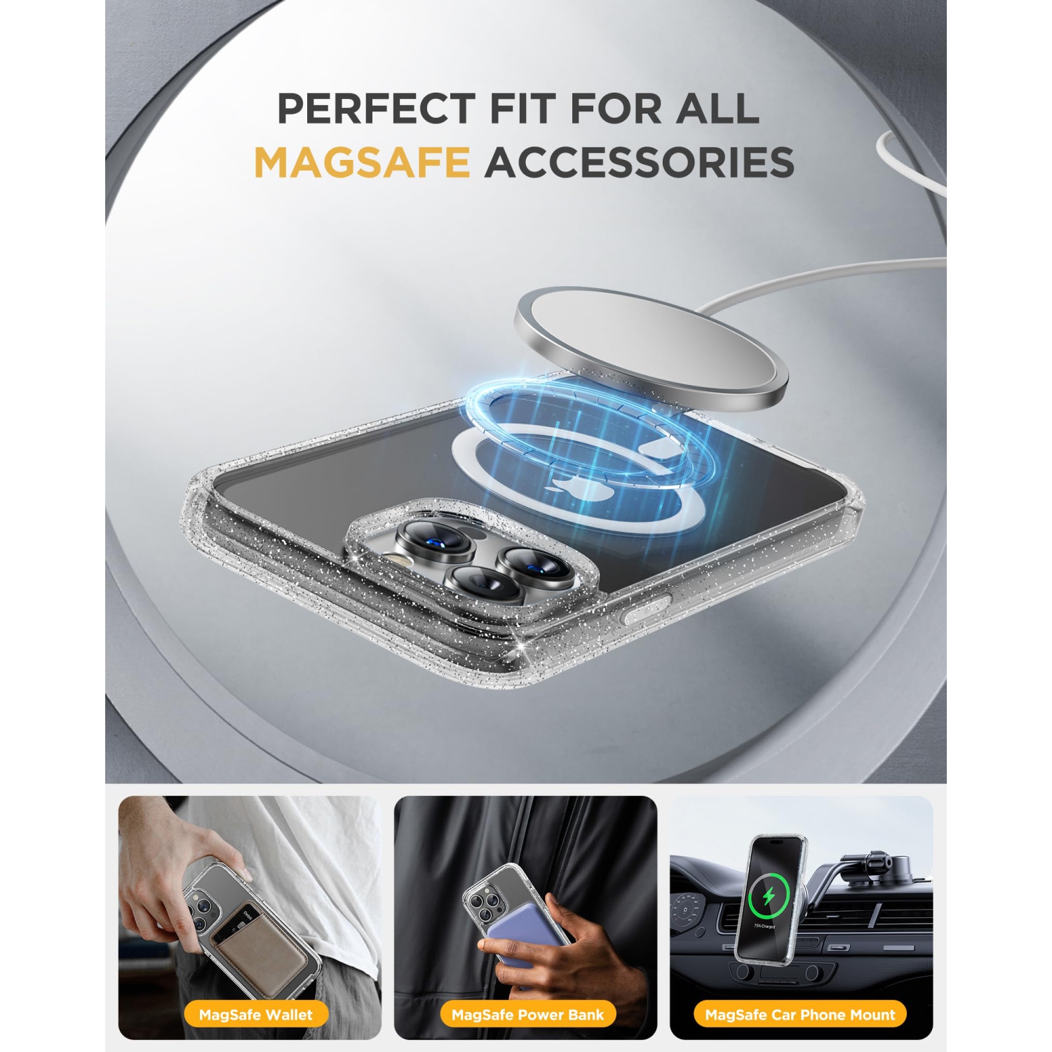 Magnétique pour étui iPhone 15 Pro Max 6,7 po compatible avec MagSafe complet Étui militaire résistant aux chutes 15 Pro Max avec protecteur d'écran