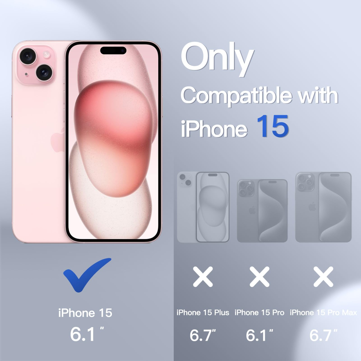 Matte Case for iPhone 15 6.1-Inch, Shockproof Military Grade Drop Protection, Frosted Translucent Back Phone Cover, Anti-Fingerprint