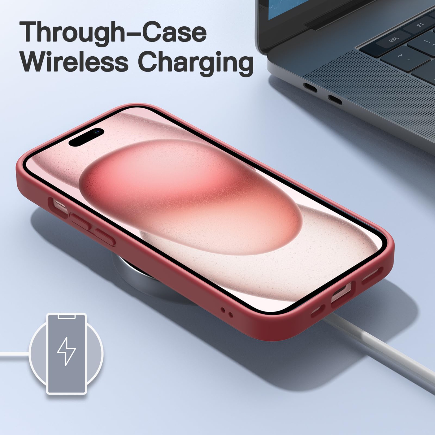 Matte Case for iPhone 15 6.1-Inch, Shockproof Military Grade Drop Protection, Frosted Translucent Back Phone Cover, Anti-Fingerprint