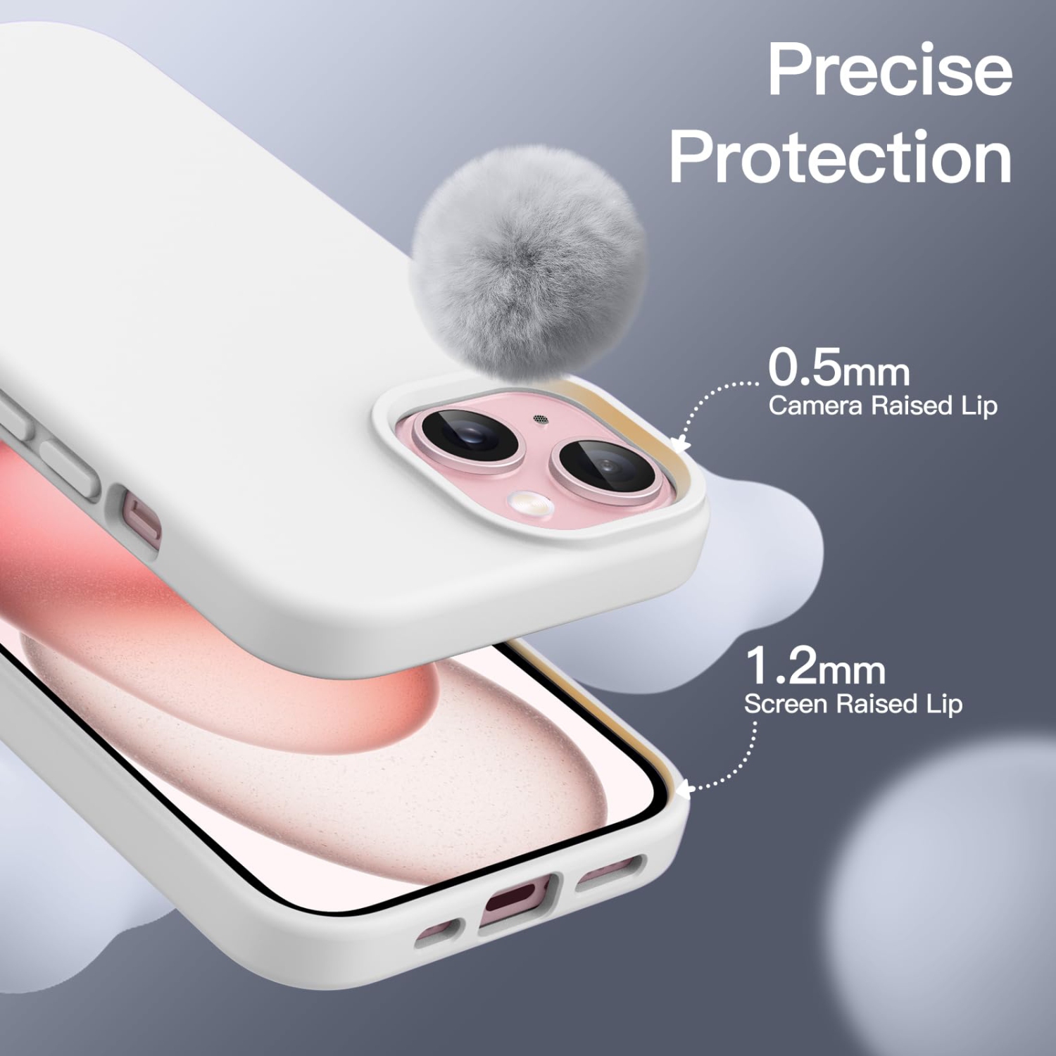Silicone Case for iPhone 15 Plus 6.7-Inch, Silky-Soft Touch Full-Body Protective Phone Case, Shockproof Cover