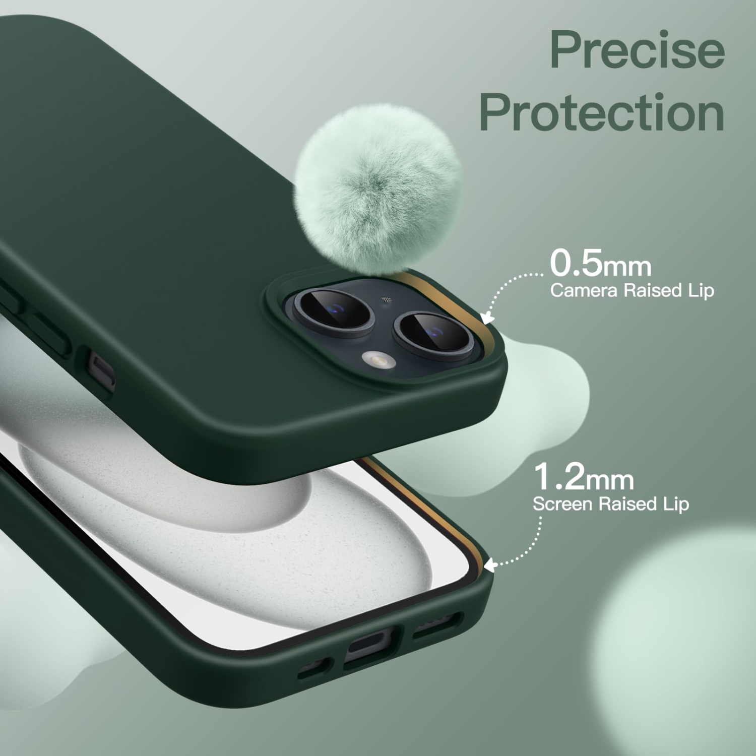 Silicone Case for iPhone 15 Plus 6.7-Inch, Silky-Soft Touch Full-Body Protective Phone Case, Shockproof Cover