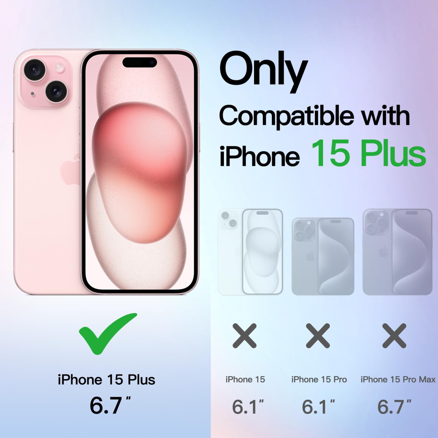 Glitter Case for iPhone 15 Plus 6.7-Inch, Bling Sparkle Shockproof Phone Bumper Cover, Cute Sparkly for Women and Girls