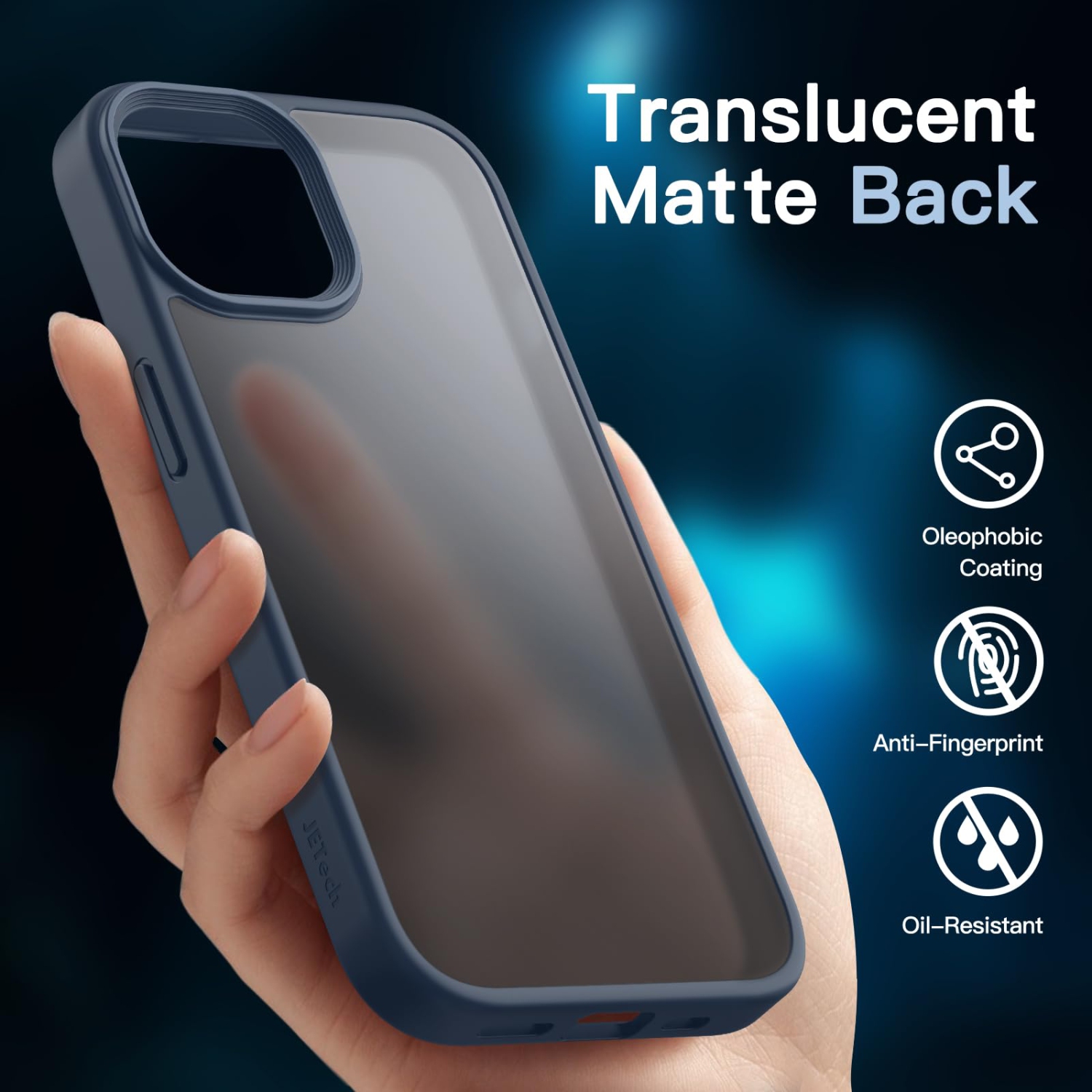 5 in 1 Matte Case for iPhone 15 Plus 6.7-Inch with 2-Pack Each Tempered Glass Screen Protector and Camera Lens Protector, Translucent Back Shockproof
