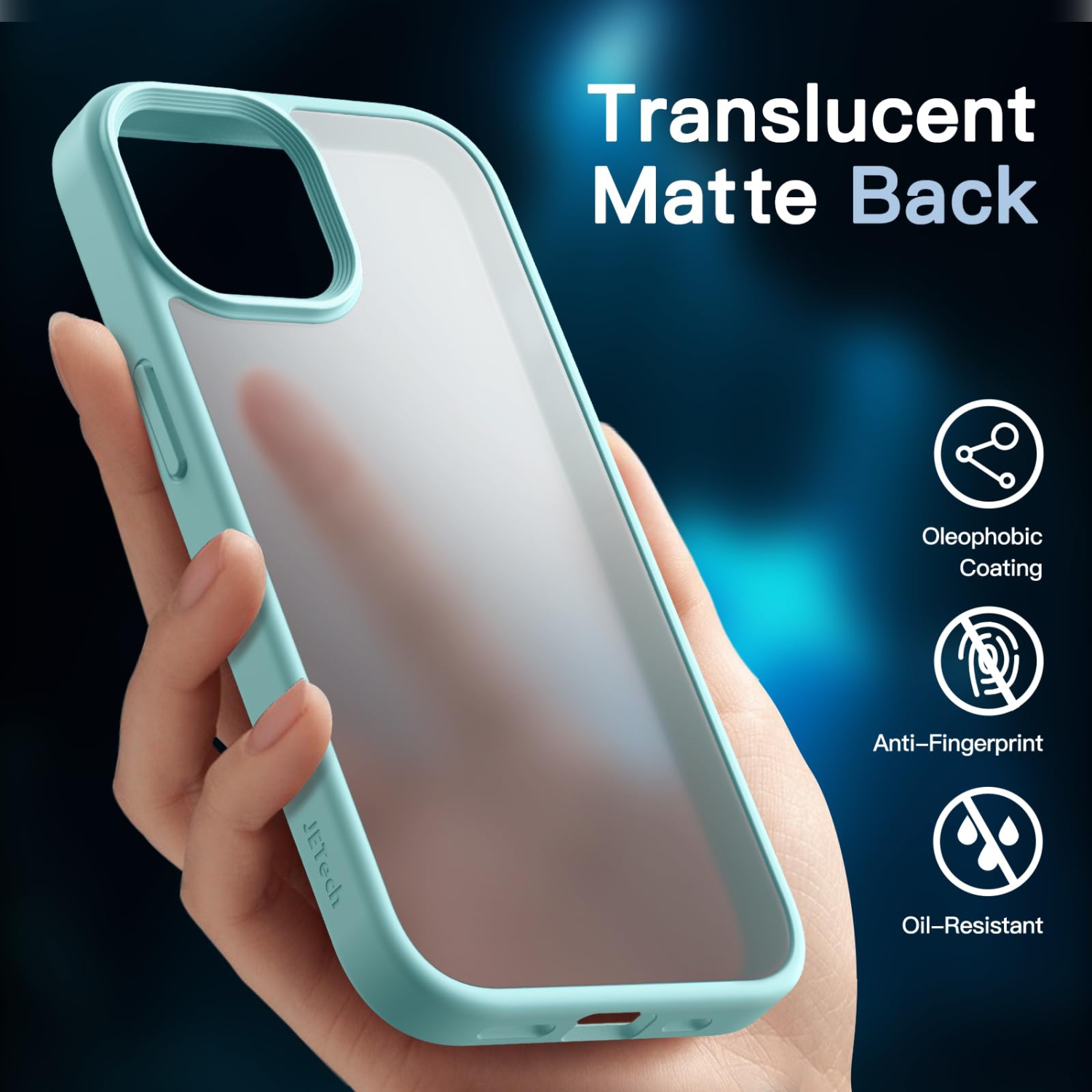 5 in 1 Matte Case for iPhone 15 Plus 6.7-Inch with 2-Pack Each Tempered Glass Screen Protector and Camera Lens Protector, Translucent Back Shockproof