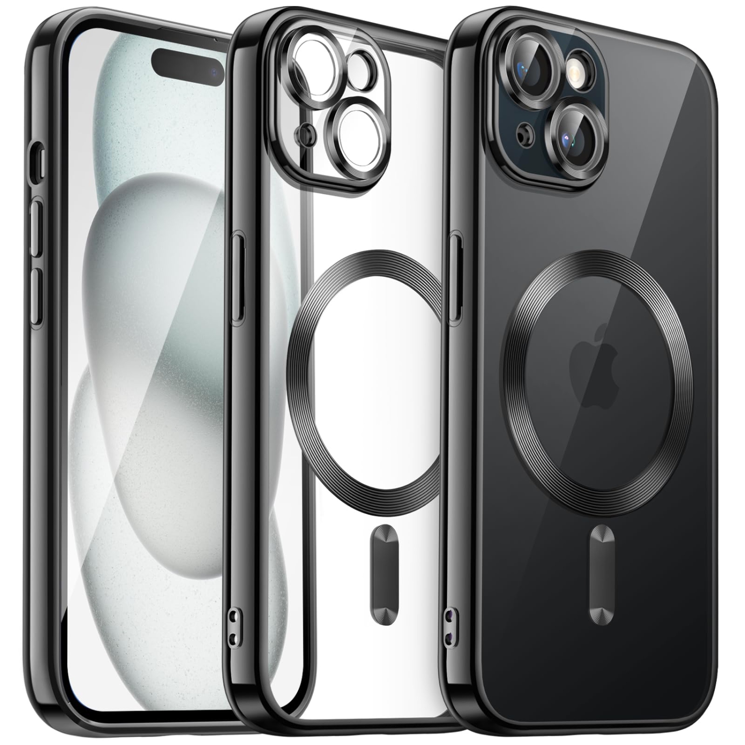 Electroplated Case for iPhone 15 Plus 6.7-Inch, Camera Lens Full Protection, Compatible with MagSafe Wireless Charging, Shockproof Soft TPU Phone