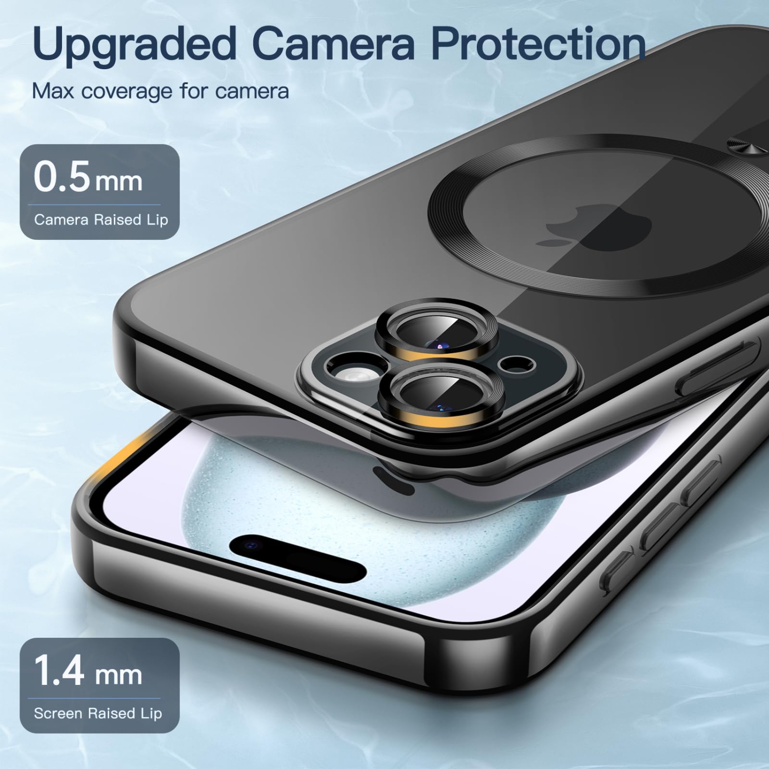 Electroplated Case for iPhone 15 Plus 6.7-Inch, Camera Lens Full Protection, Compatible with MagSafe Wireless Charging, Shockproof Soft TPU Phone