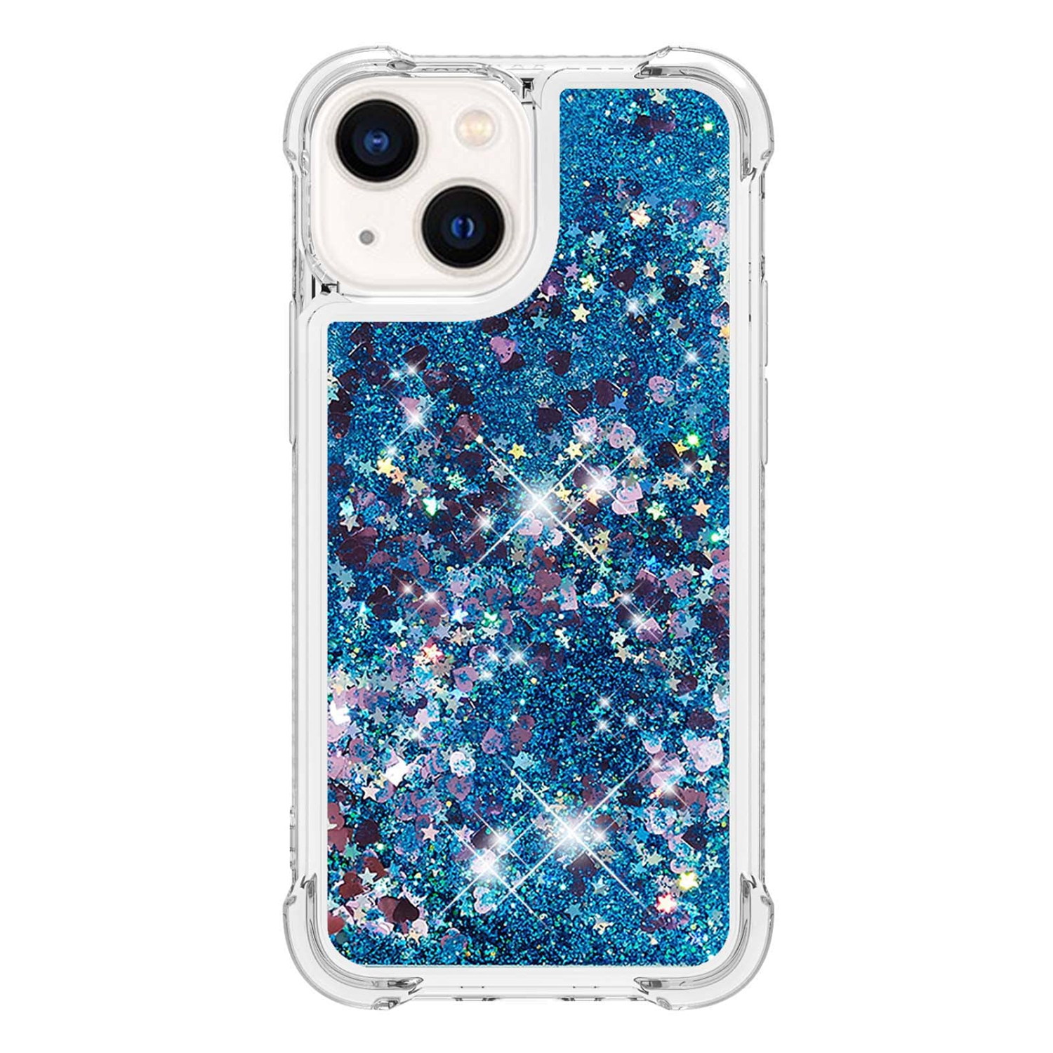Case for iPhone 15 Plus 6.7", Bling Glitter Liquid Clear Case Floating Quicksand Shockproof Protective Sparkle Silicone Soft TPU Case for iPhone 15