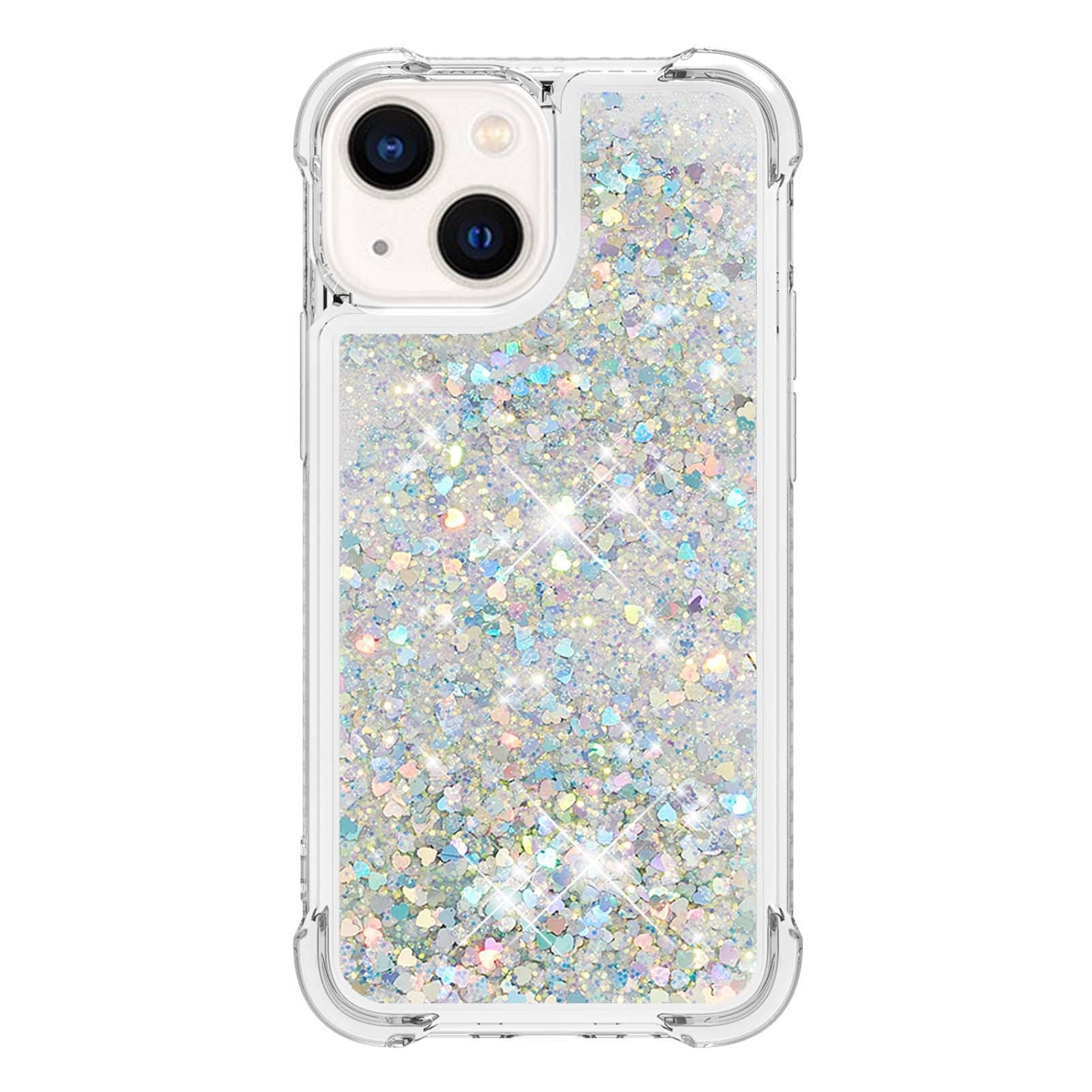 Case for iPhone 15 Plus 6.7", Bling Glitter Liquid Clear Case Floating Quicksand Shockproof Protective Sparkle Silicone Soft TPU Case for iPhone 15