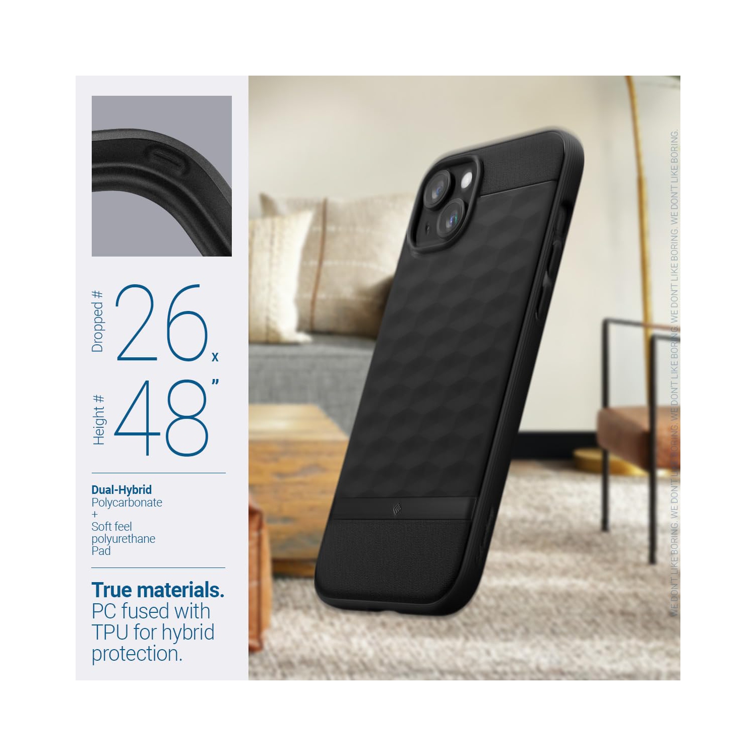 Parallax Mag for iPhone 15 Plus Case 5G Enhanced Ergonomic Design Compatible with Magsafe Military Grade Drop Tested - Matte Black