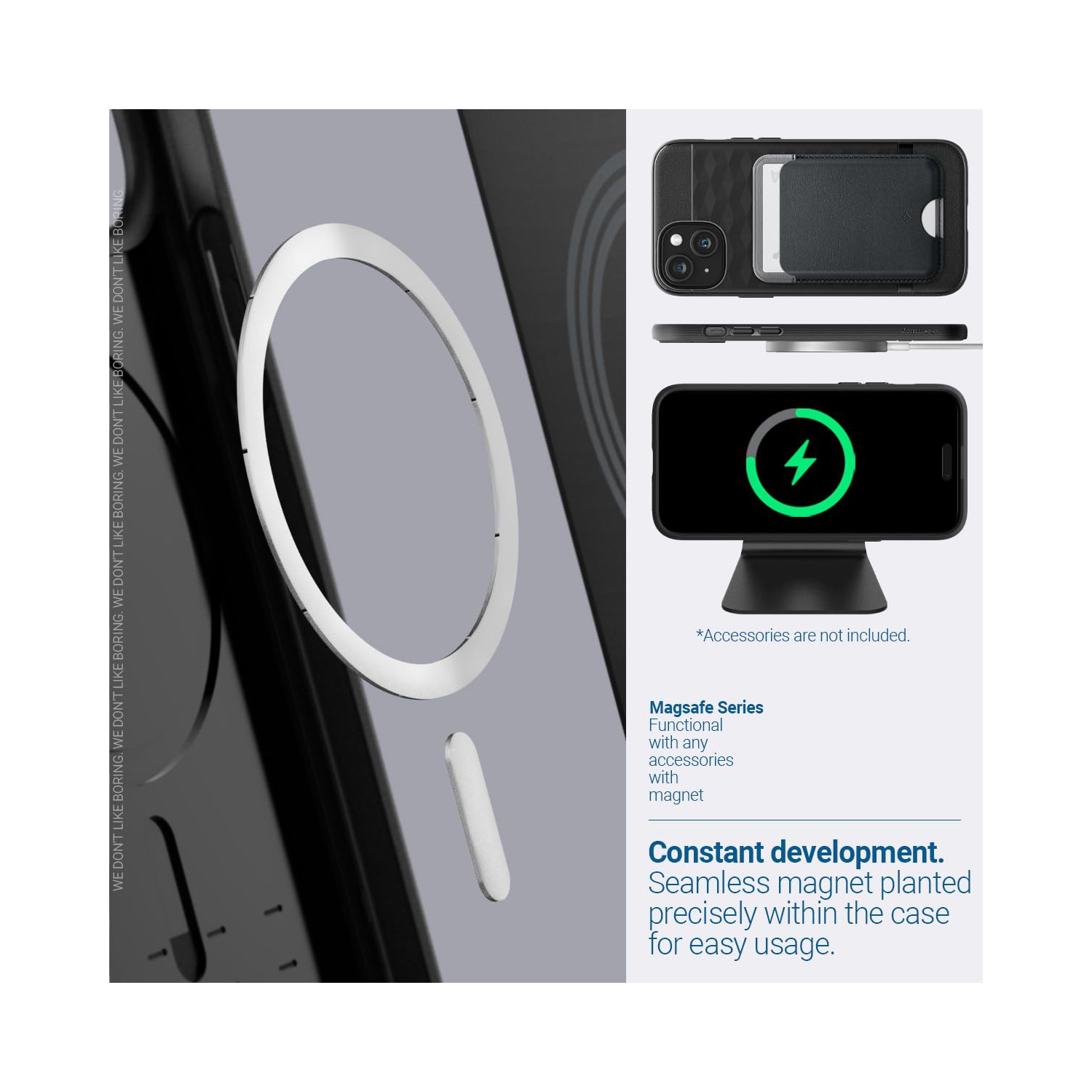 Parallax Mag for iPhone 15 Plus Case 5G Enhanced Ergonomic Design Compatible with Magsafe Military Grade Drop Tested - Matte Black