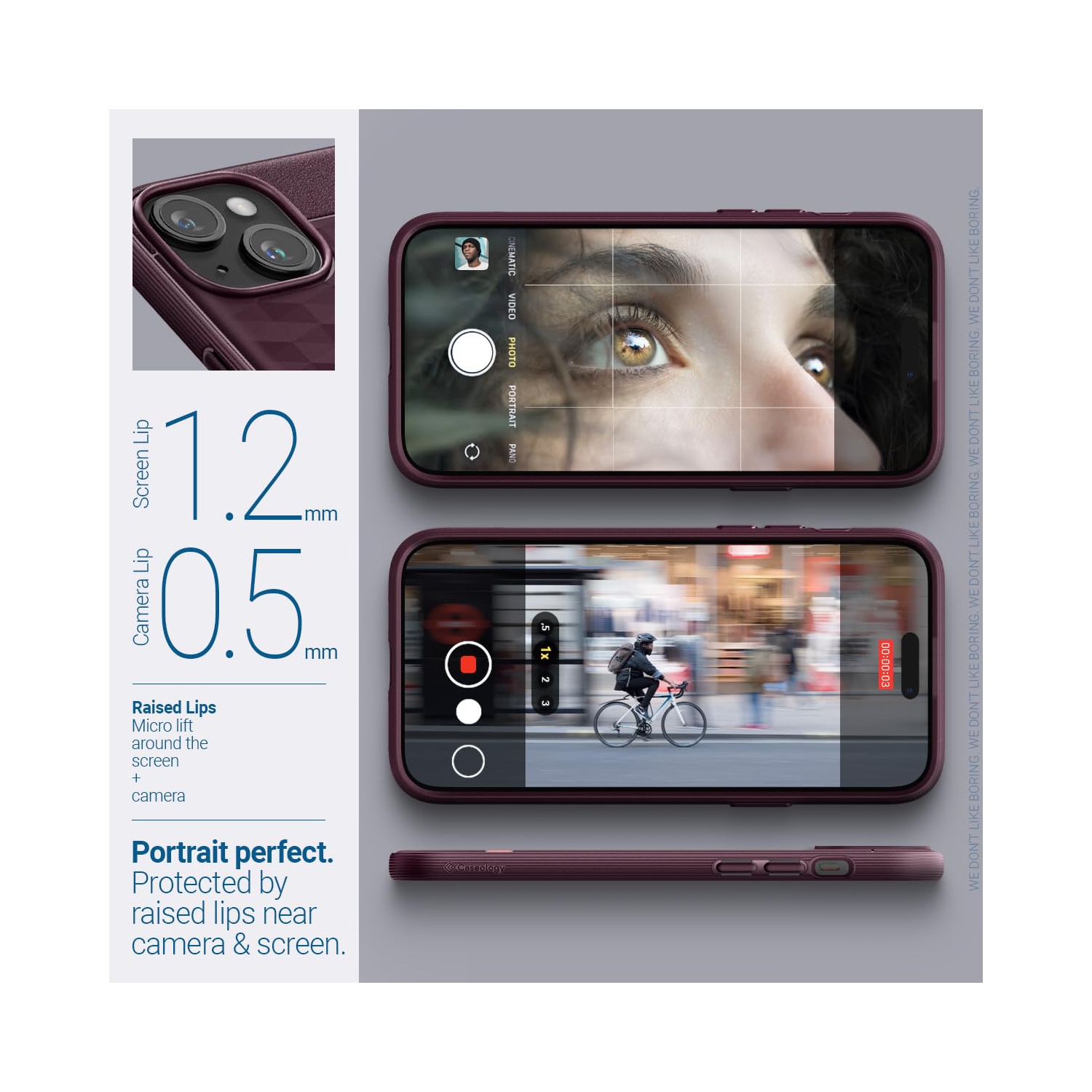 Parallax Mag for iPhone 15 Plus Case 5G Enhanced Ergonomic Design Compatible with Magsafe Military Grade Drop Tested - Burgundy