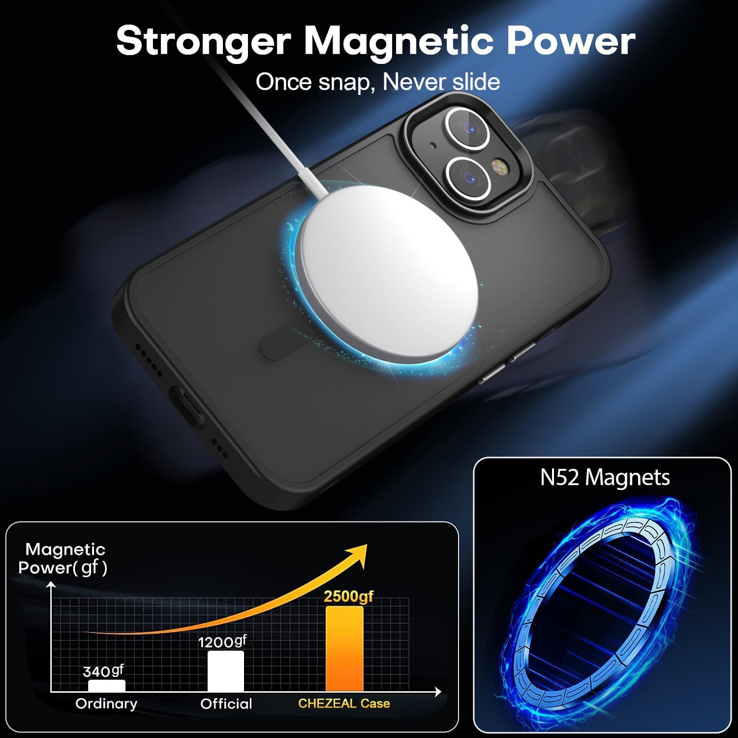 Magnetic for iPhone 15 Plus Case for MagSafe, Compatible with Magsafe Military-Grade Protection Slim Fit Protective Translucent Matte iPhone 15 Plus