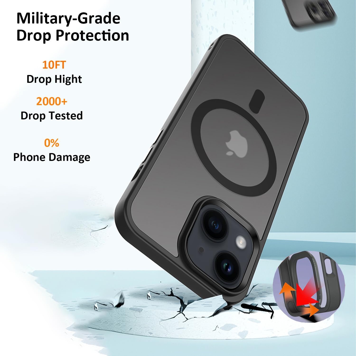 Magnetic for iPhone 15 Plus Case for MagSafe, Compatible with Magsafe Military-Grade Protection Slim Fit Protective Translucent Matte iPhone 15 Plus