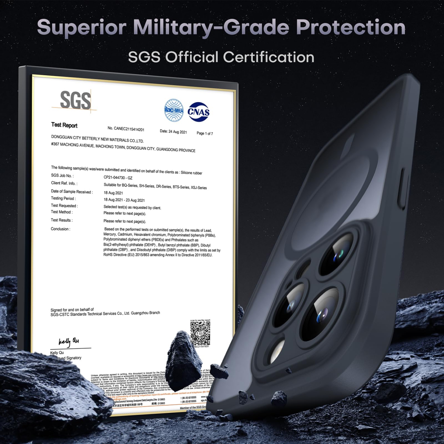 3 in 1 Magnetic for iPhone 15 Pro Max Case, Upgraded Full Camera Protection with 2 Screen Protector, Fit for MagSafe,Translucent Matte Back Phone