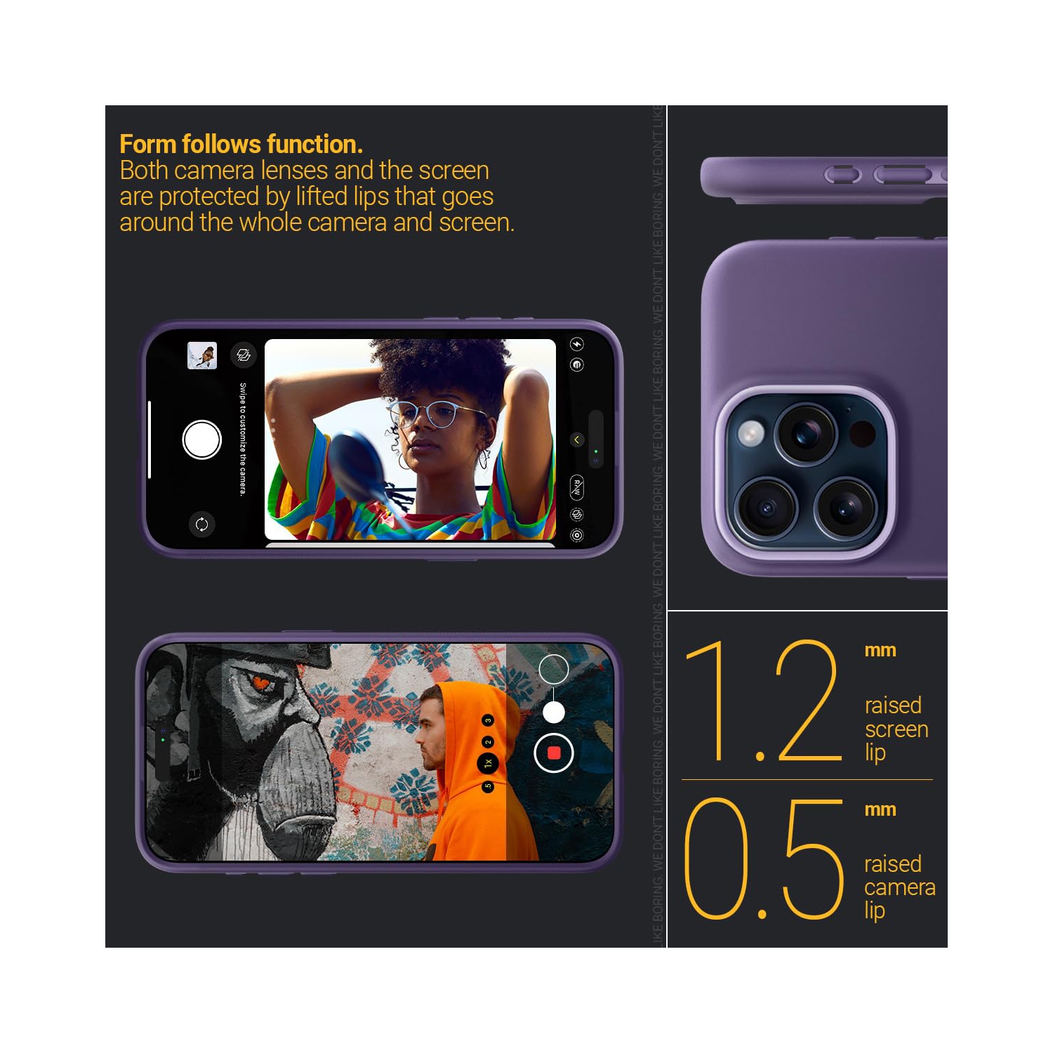 Nano Pop Mag for iPhone 15 Pro Max Case 5G Dual Layer Silicone Case Compatible with Magsafe Military Grade Drop Tested - Grape Purple