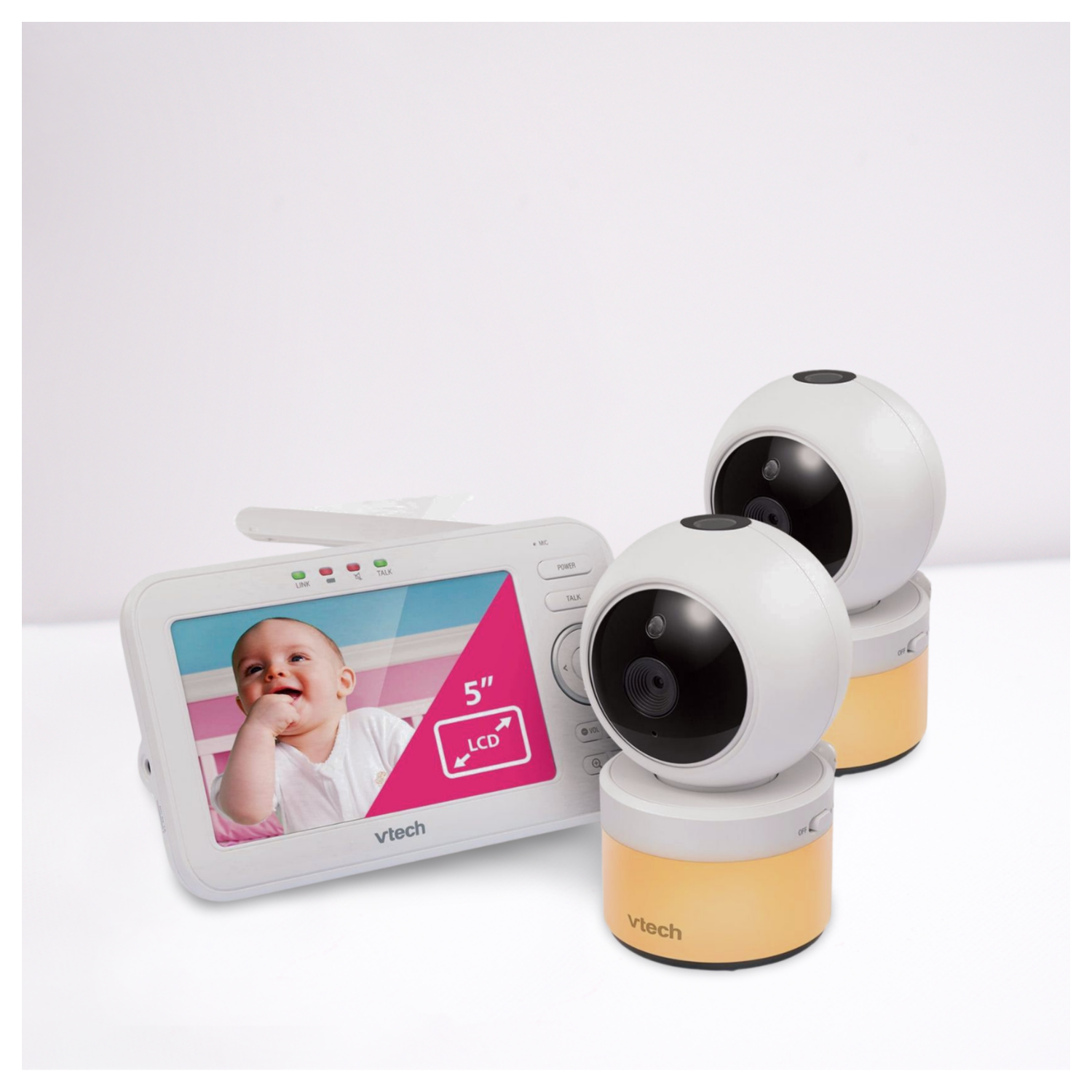 VTech 5” Dual-Camera Video Baby Monitor with Remote Pan, Tilt & Zoom, and Night Light Features