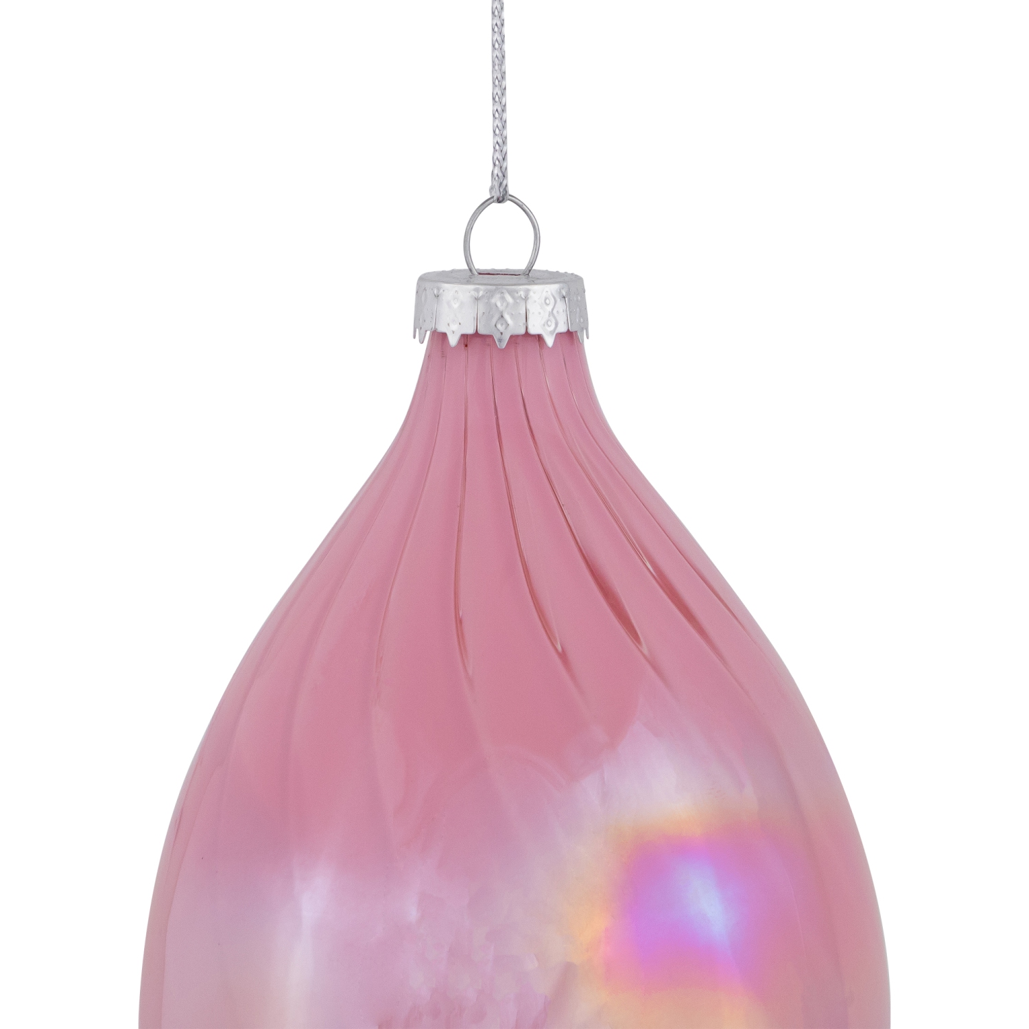 5.5" Pink Finial Christmas Glass Ornament