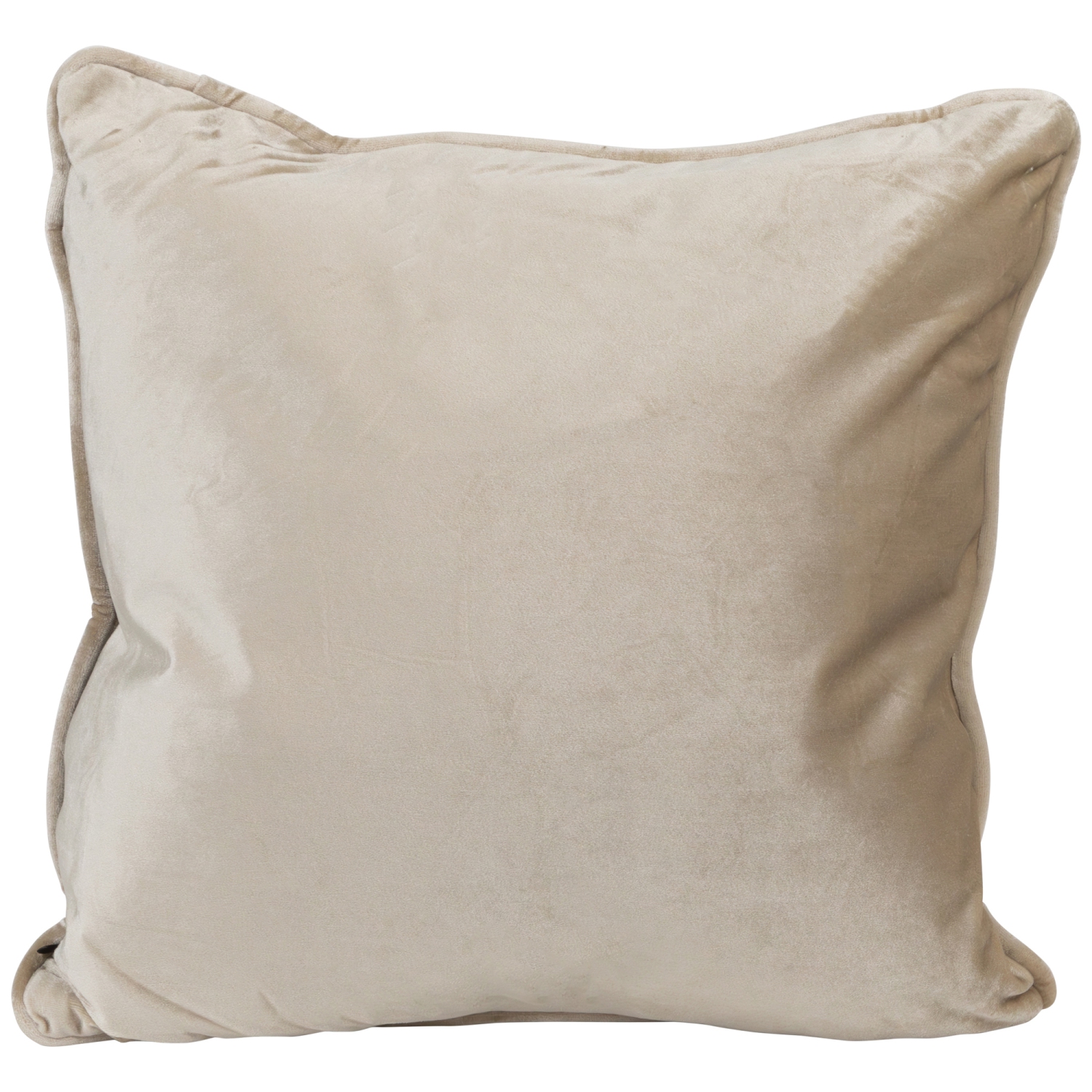 17" Solid Taupe Plush Square Throw Pillow with Piped Edges