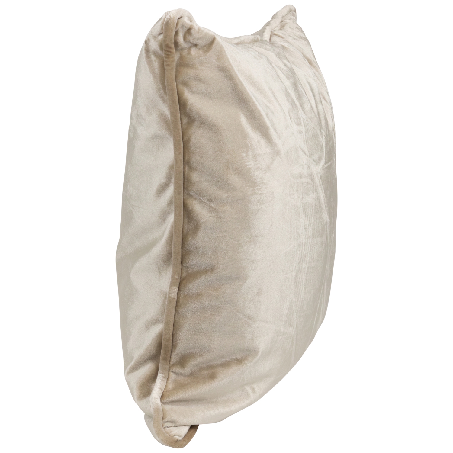 17" Solid Taupe Plush Square Throw Pillow with Piped Edges