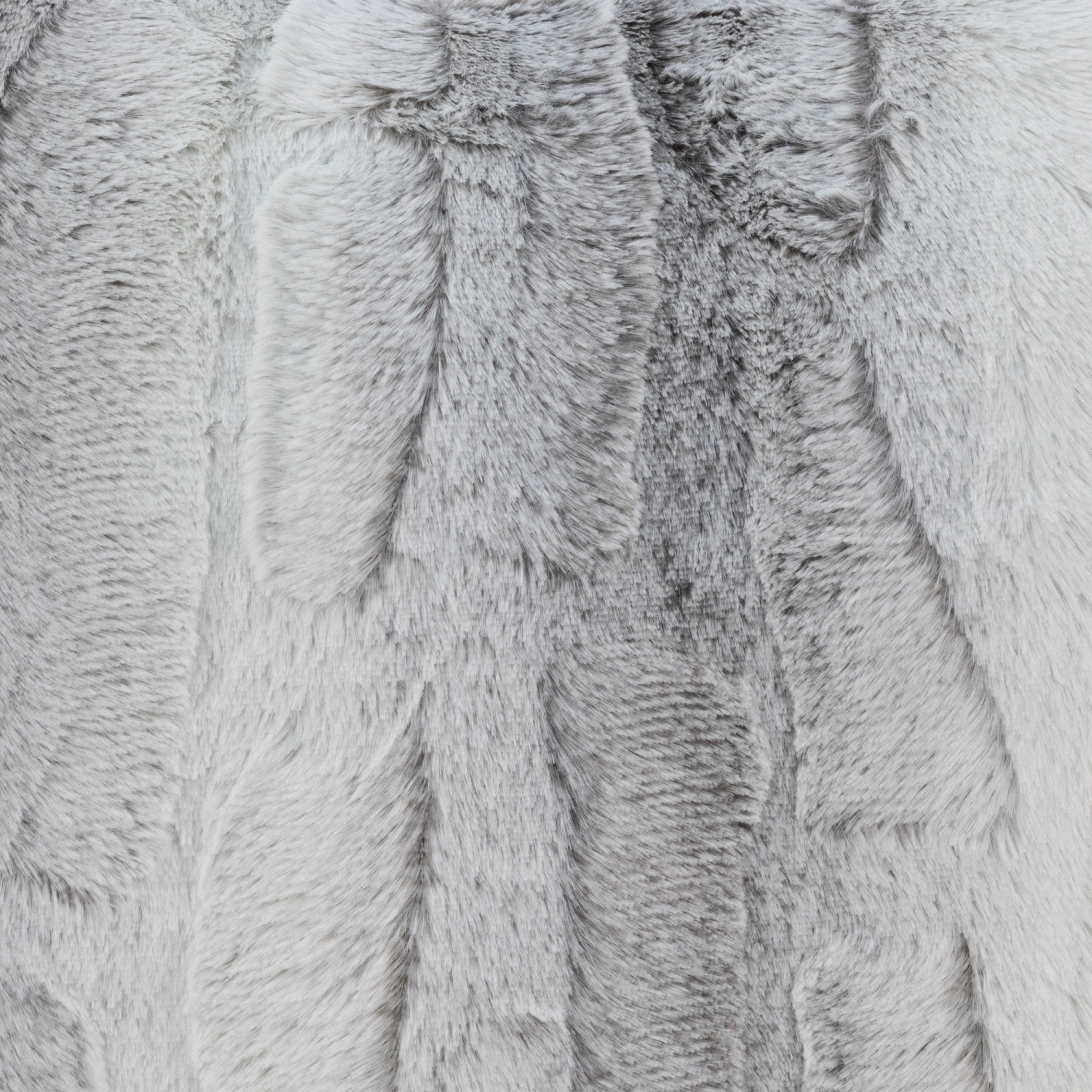 18" Gray and White Plush Square Throw Pillow