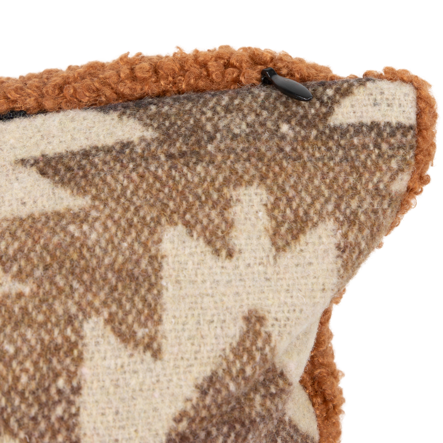 15" Brown Southwestern Pattern Worsted Square Throw Pillow