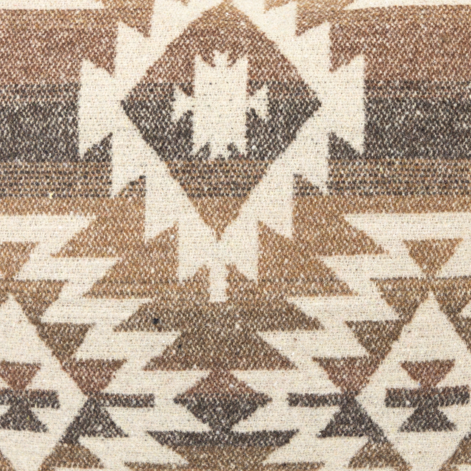 15" Brown Southwestern Pattern Worsted Square Throw Pillow