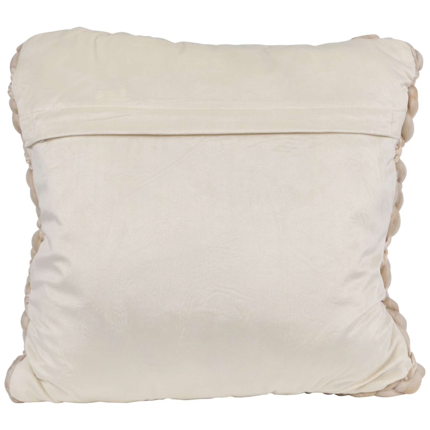 Coussin décoratif carré en tricot kaki géant de 16 po avec dossier en velours