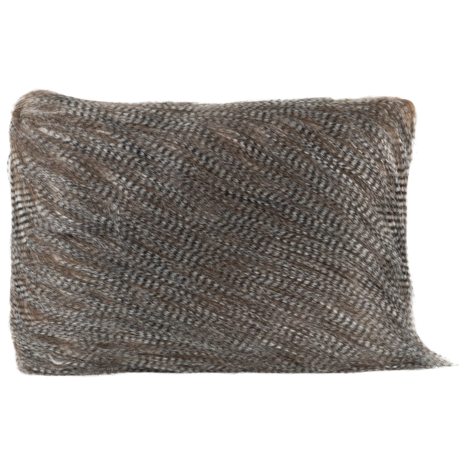 20" Walnut Brown Plush Furry Rectangular Throw Pillow