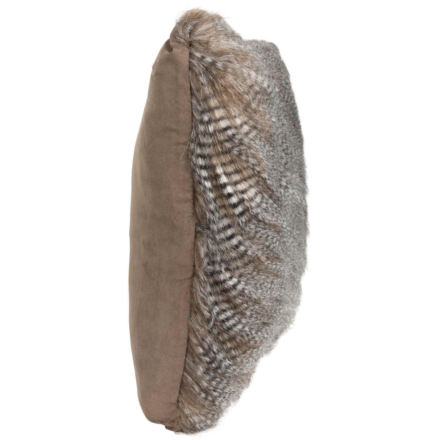 20" Walnut Brown Plush Furry Rectangular Throw Pillow