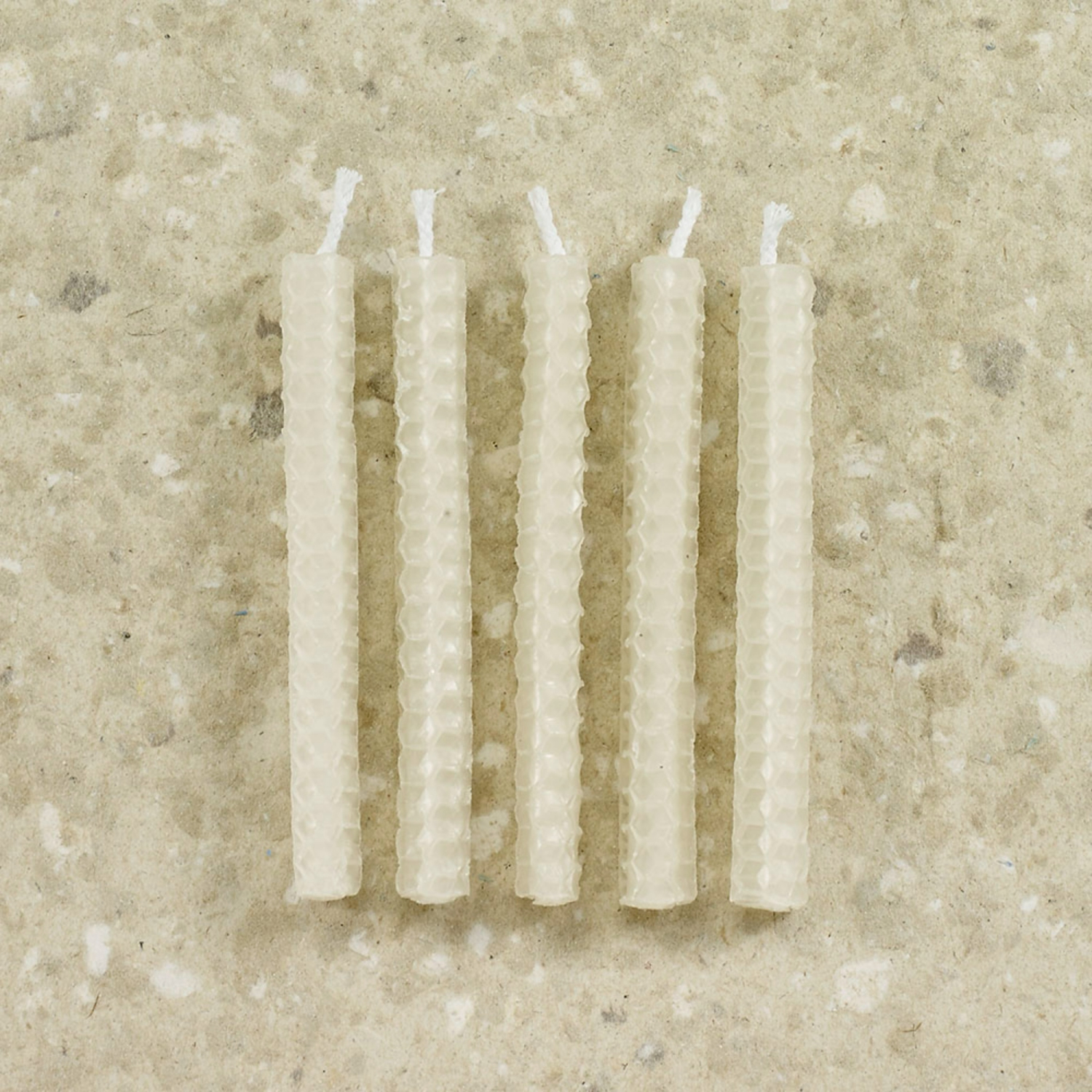 White Eco-Friendly Natural Beeswax Hanukkah Menorah Candles 4"