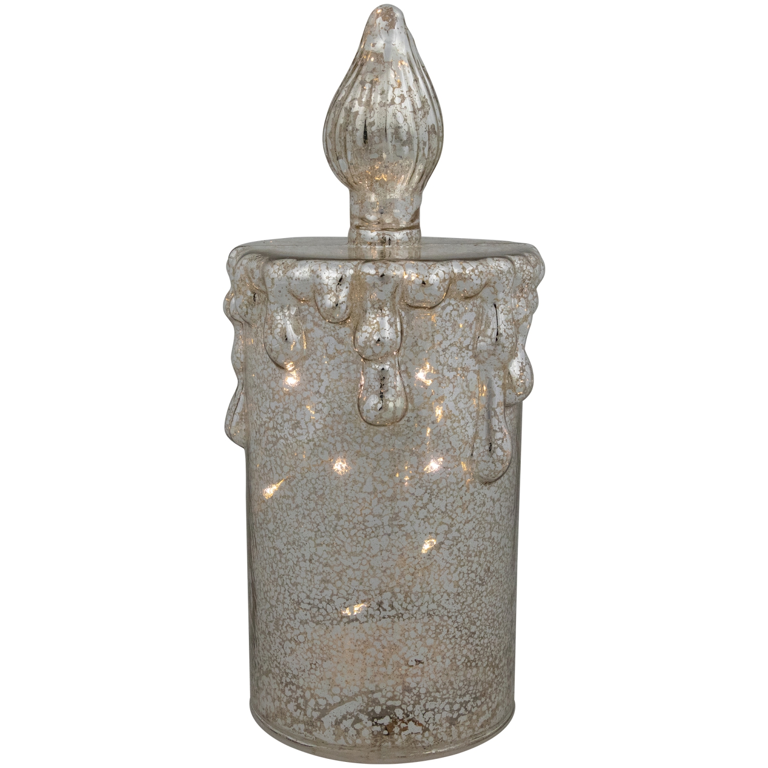 LED Lighted Dripping Mercury Candle Christmas Decoration - 8.75" - Gold