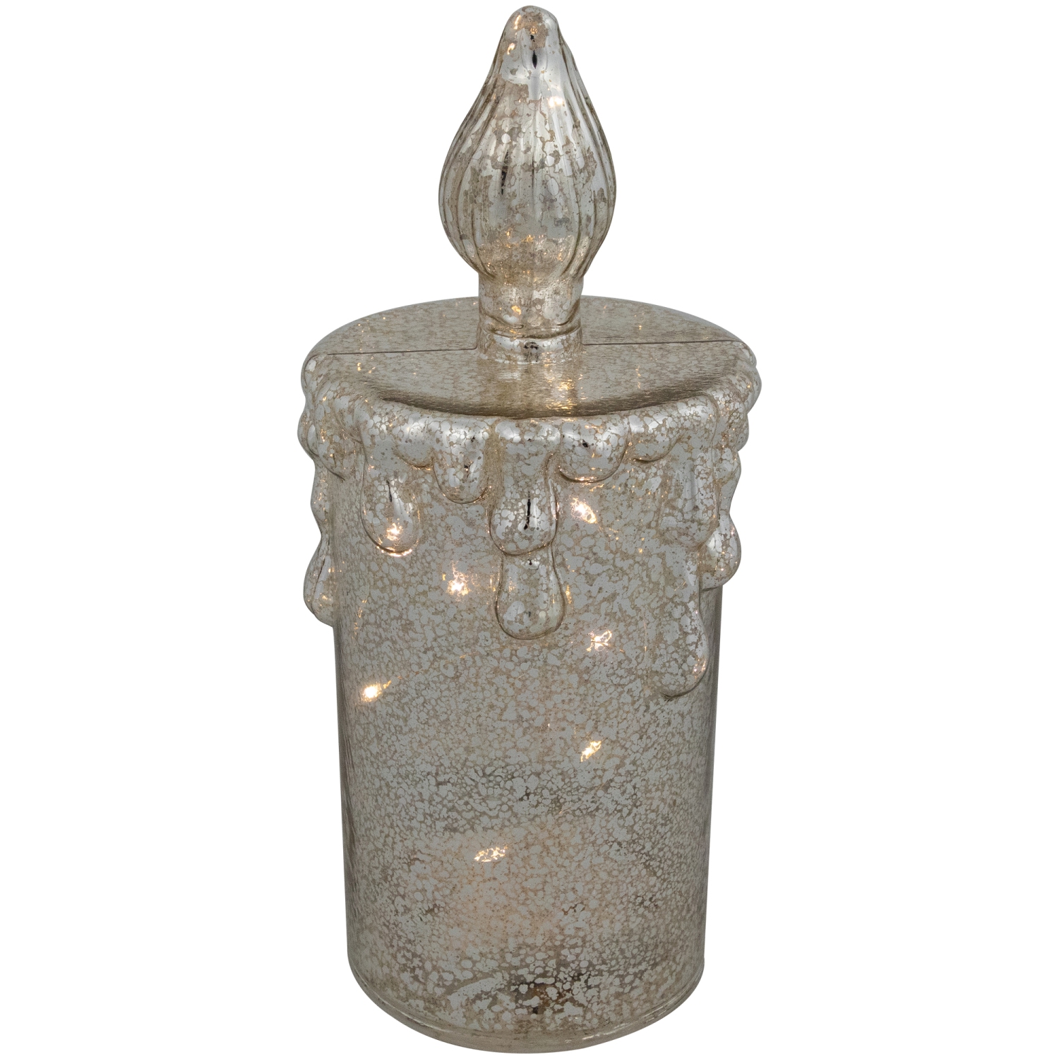 LED Lighted Dripping Mercury Candle Christmas Decoration - 8.75" - Gold
