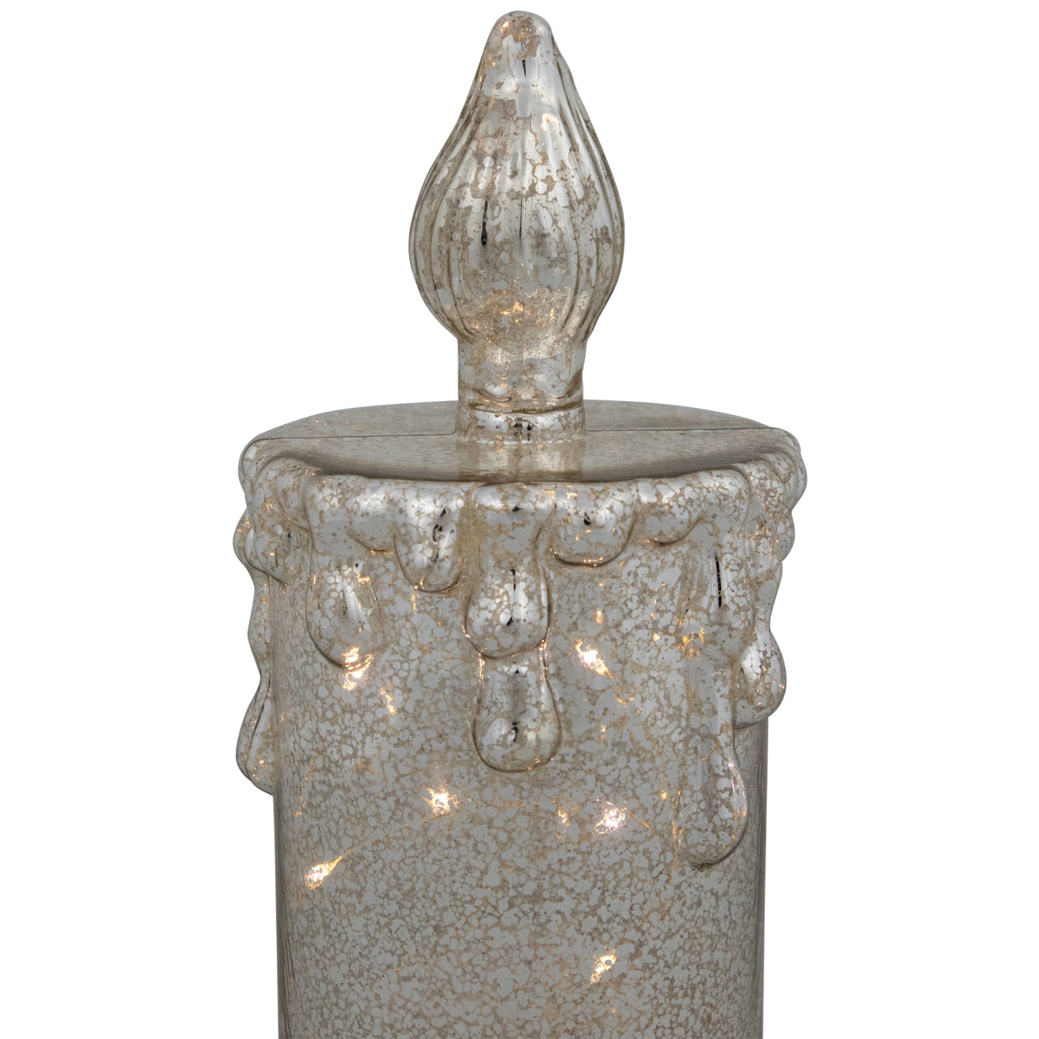 LED Lighted Dripping Mercury Candle Christmas Decoration - 8.75" - Gold