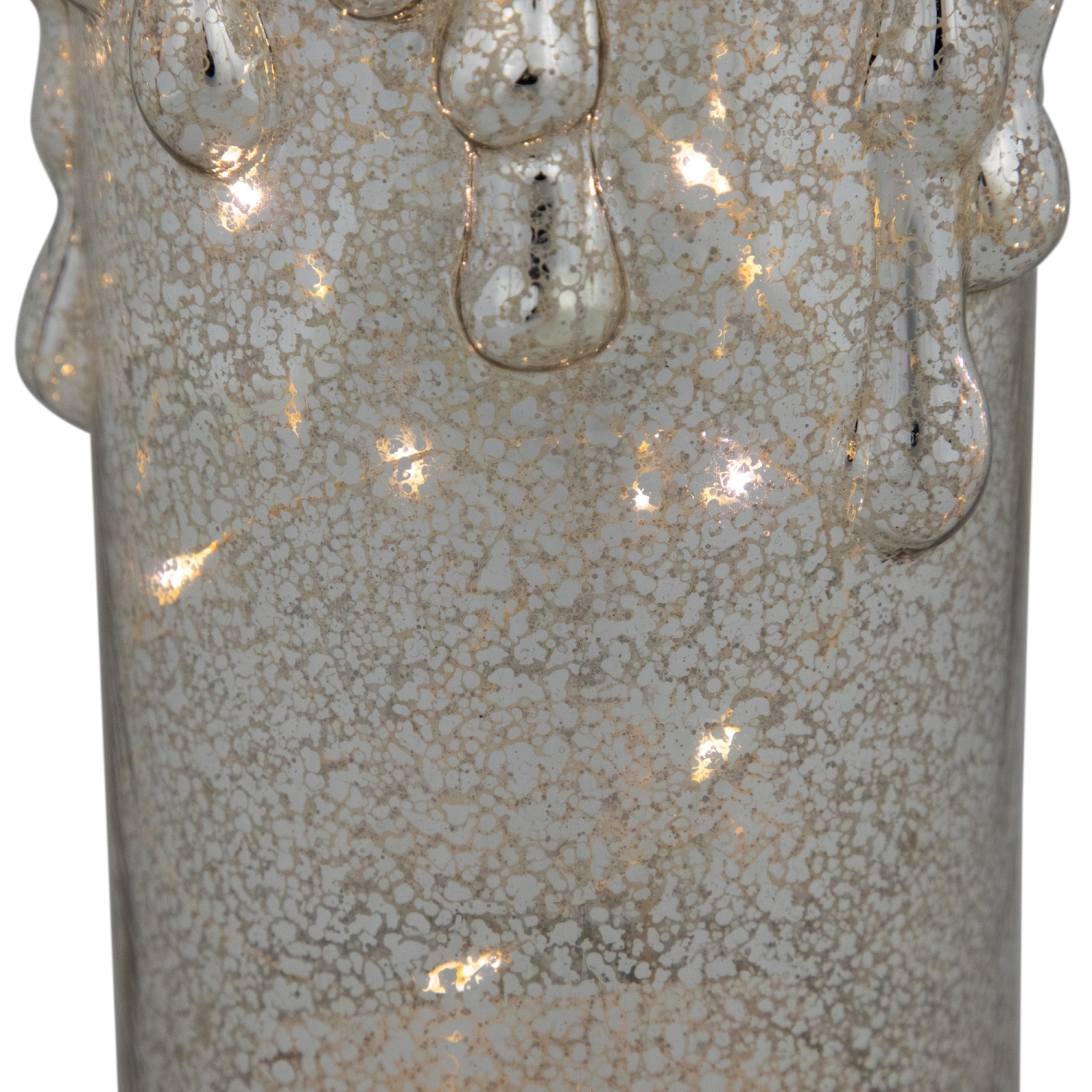 LED Lighted Dripping Mercury Candle Christmas Decoration - 8.75" - Gold