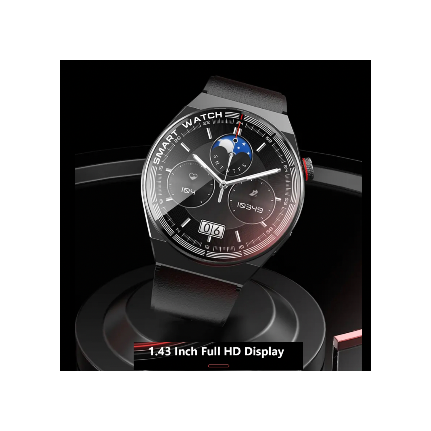 TUTT Classic Smartwatch For Men | Titanium Alloy | NFC Function Health & Fitness Tracker IP68 Waterproof Rubber & Leather Straps