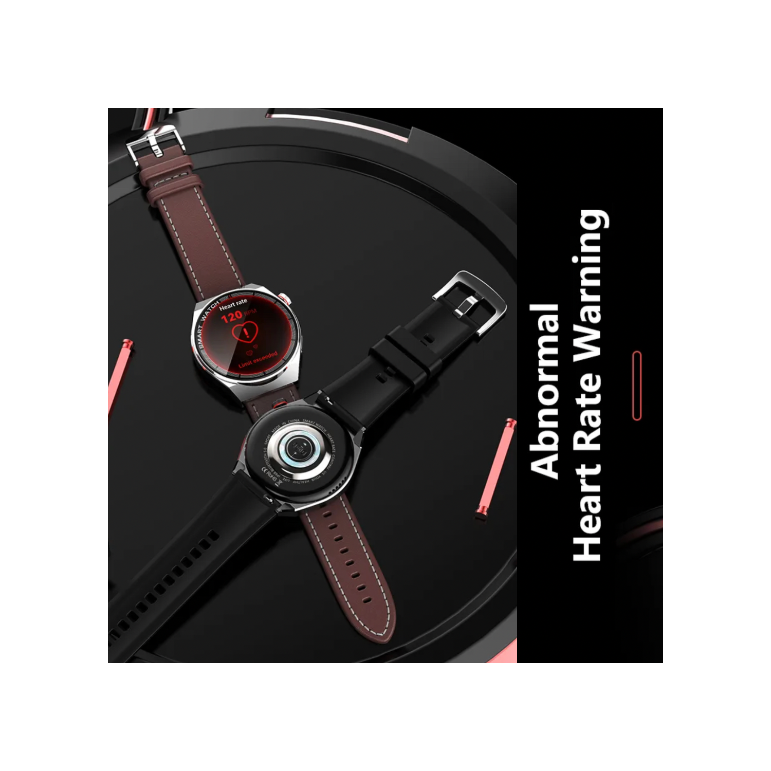 TUTT Classic Smartwatch For Men | Titanium Alloy | NFC Function Health & Fitness Tracker IP68 Waterproof Rubber & Leather Straps